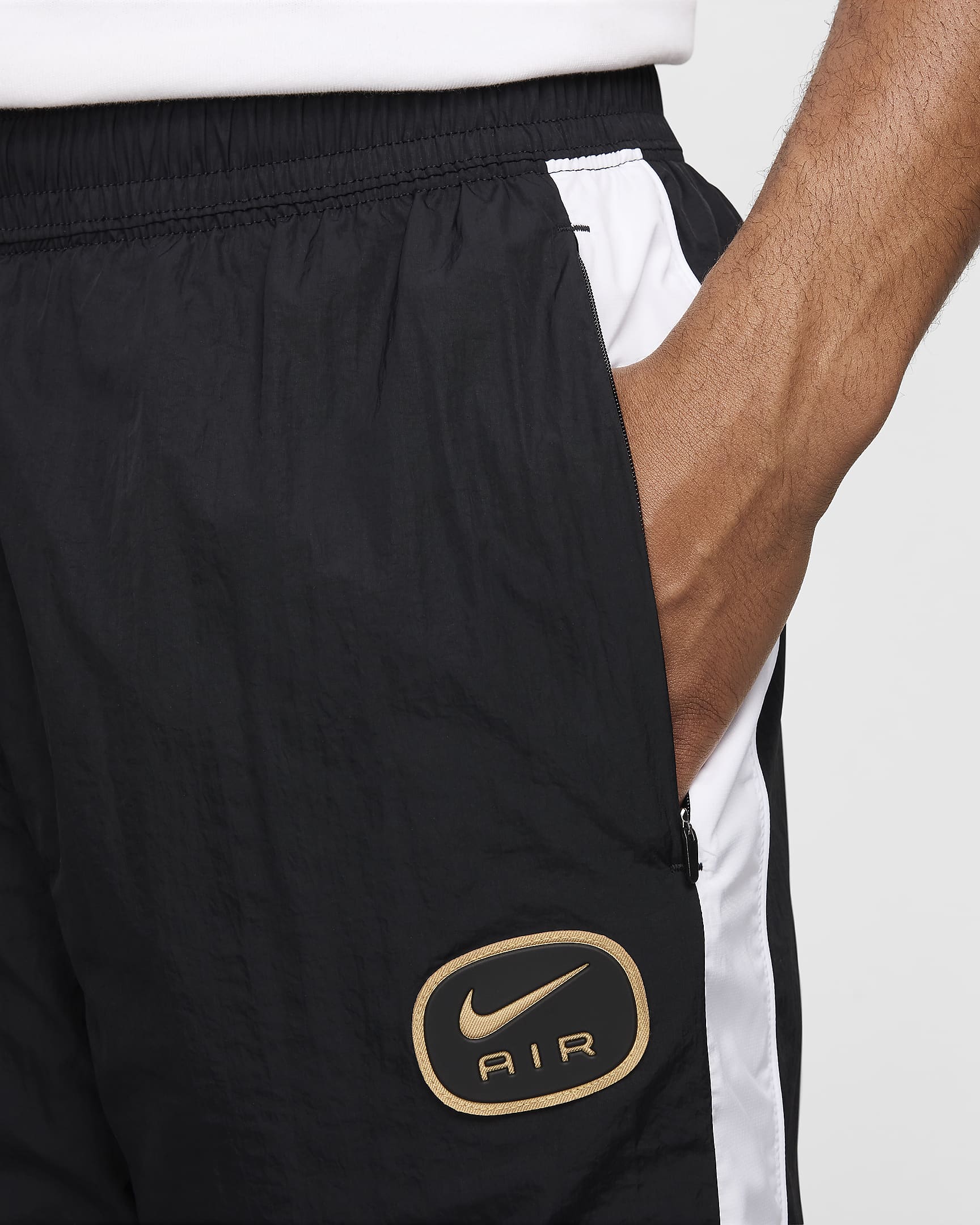 Nike Air Men's Woven Trousers - Black/White/Metallic Gold