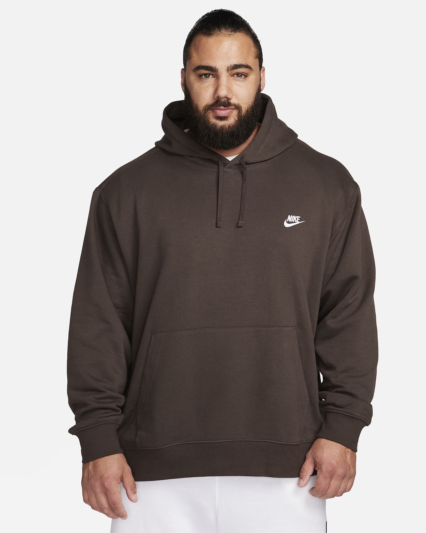 Nike Sportswear Club Fleece Hoodie - Baroque Brown/Baroque Brown/Weiß