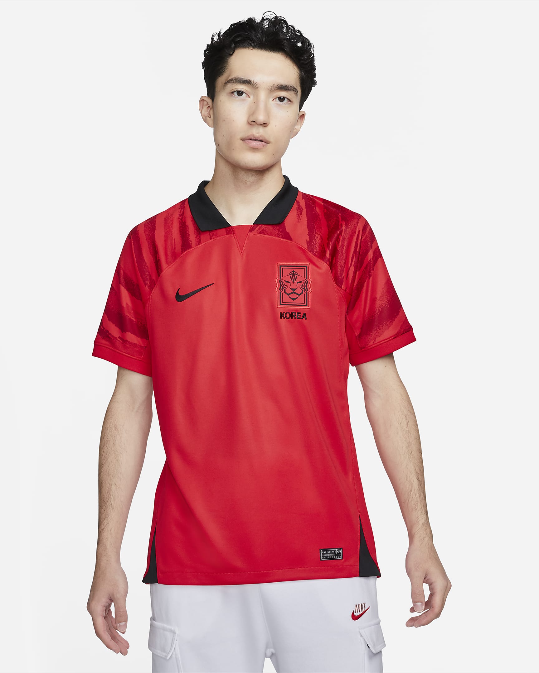 Korea 2022/23 Stadium Home Men's Nike Dri-FIT Football Shirt - Global Red/Pepper Red/Black