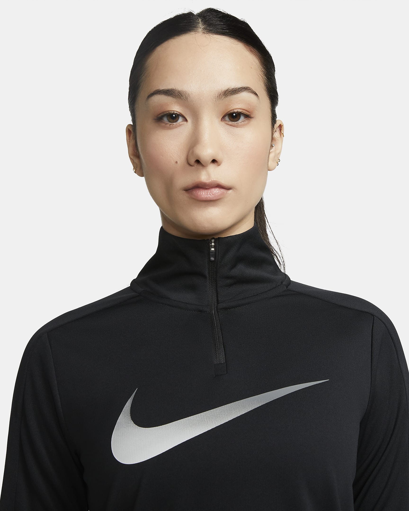Nike Dri-FIT Swoosh Women's 1/4-Zip Long-Sleeve Running Mid Layer - Black