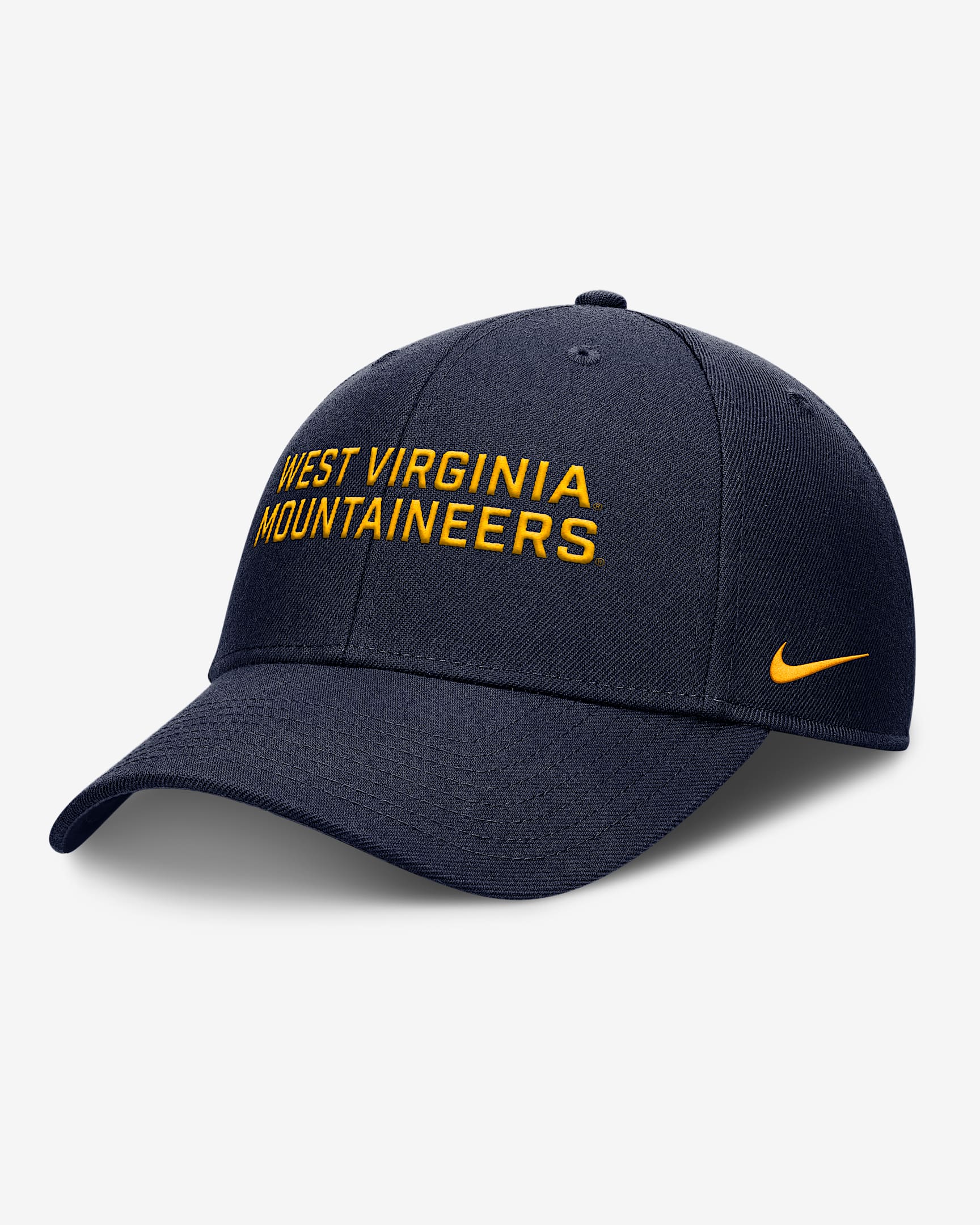 West Virginia Sideline Rise Practice Men's Nike College Adjustable Hat - Navy
