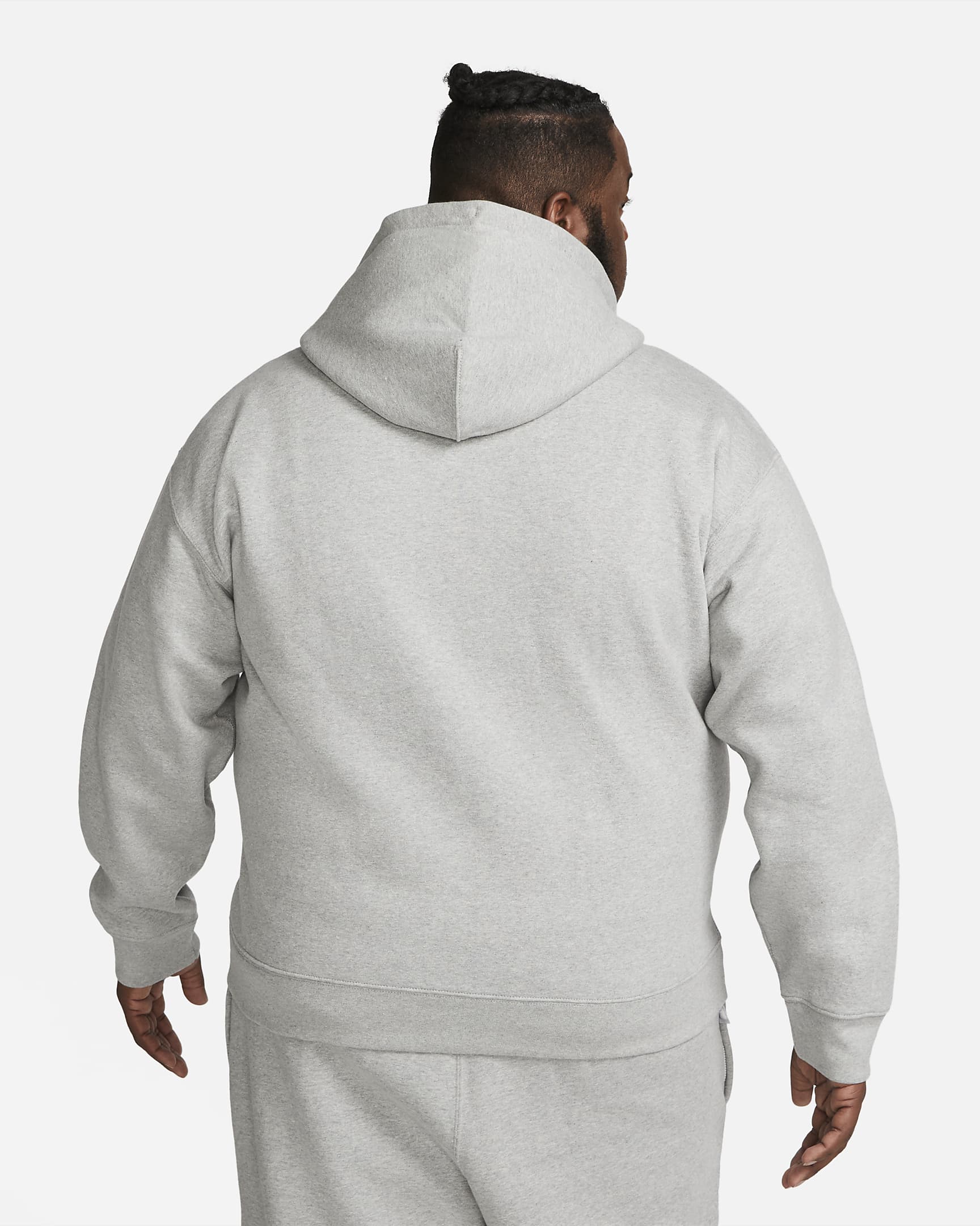 Nike Solo Swoosh Men's Full-Zip Hoodie - Dark Grey Heather/White