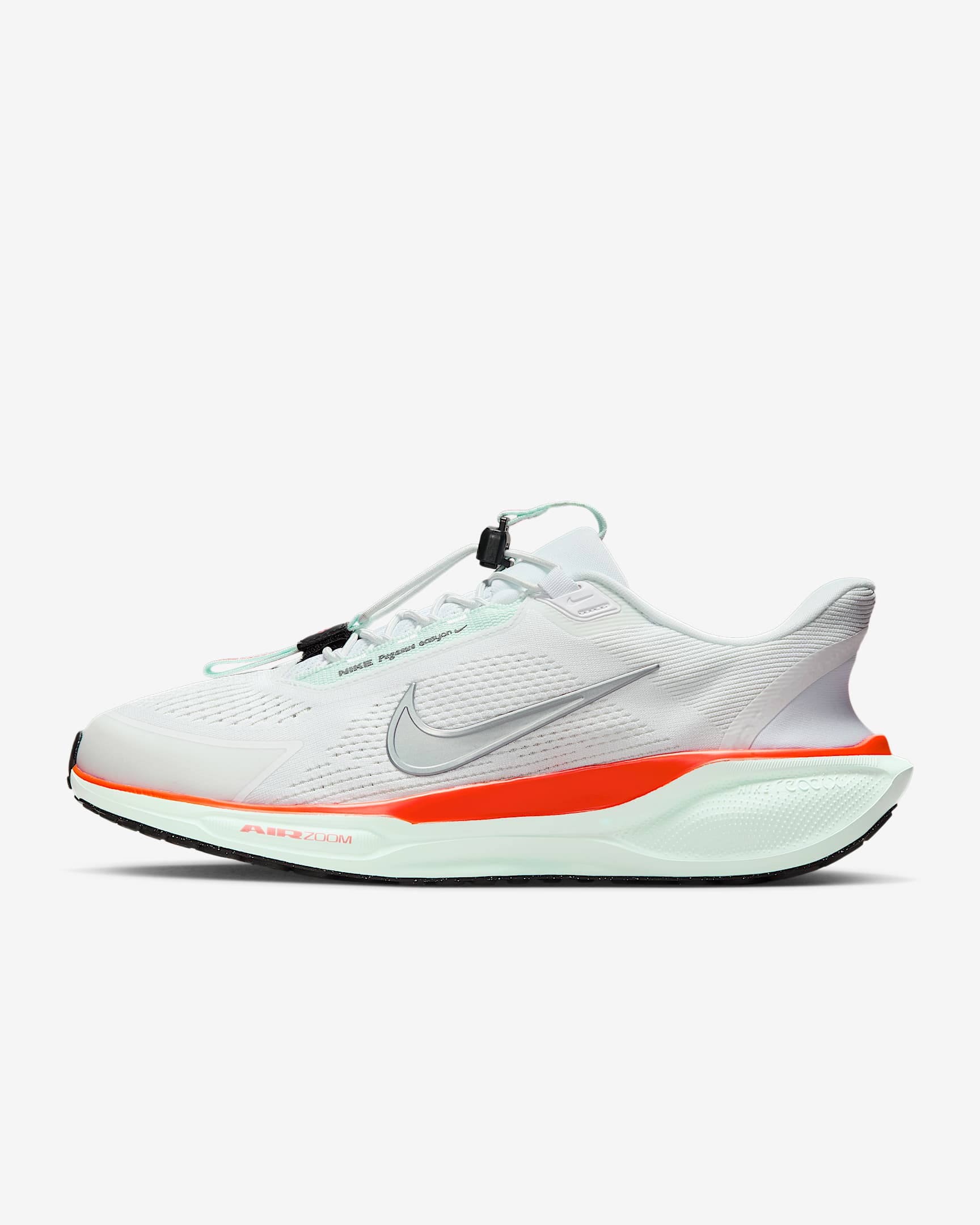 Nike Pegasus EasyOn Men's Road Running Shoes - White/Bright Crimson/Barely Green/Metallic Silver