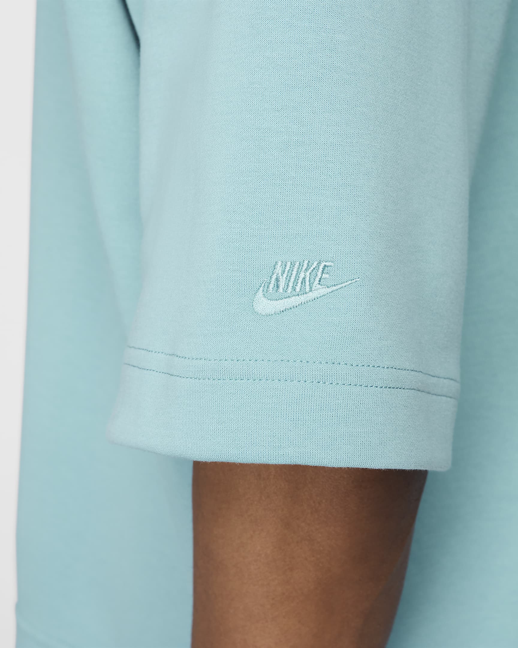 Haut en tissu Fleece à manches courtes Nike Tech pour homme - Denim Turquoise/Denim Turquoise