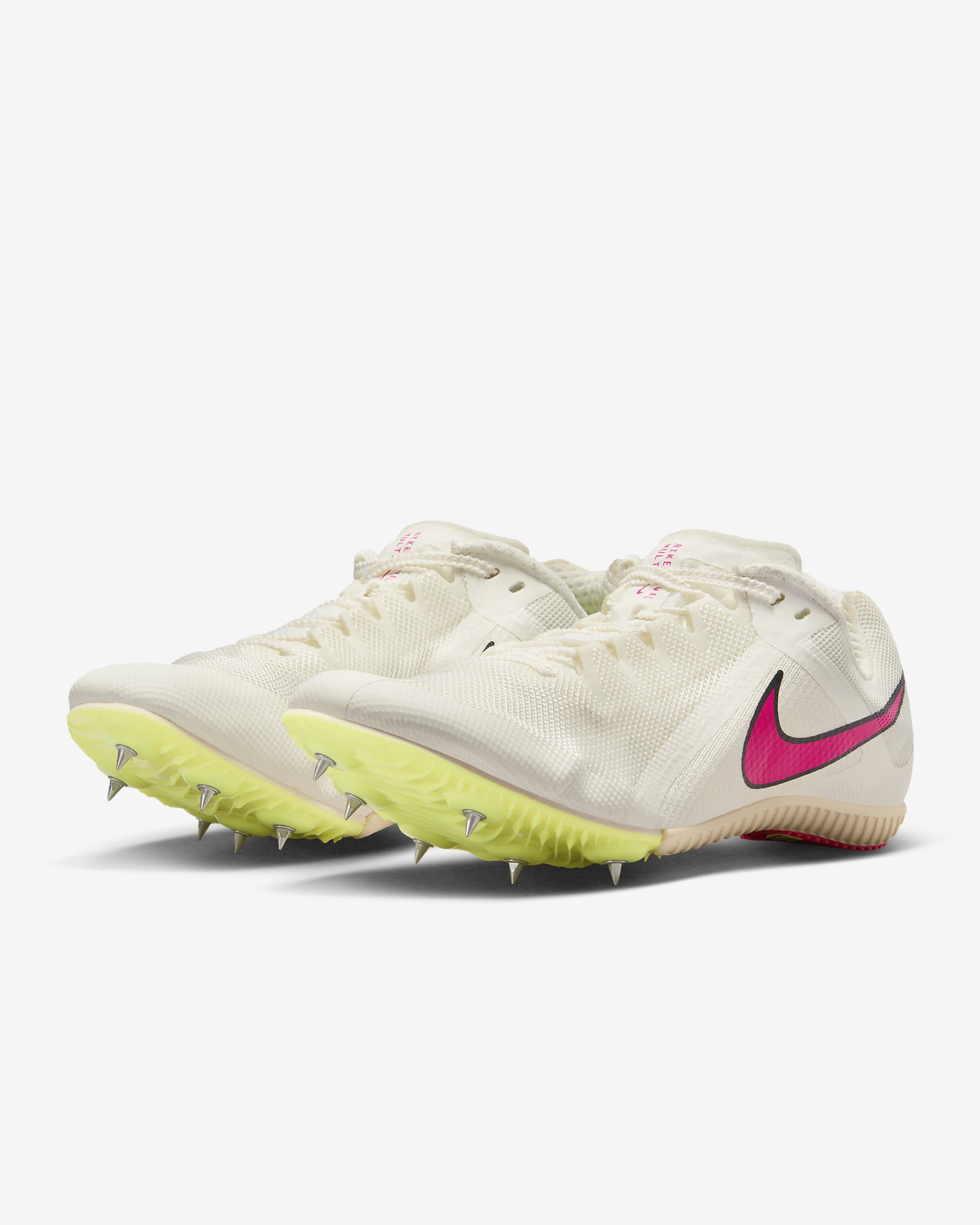 Nike Rival Multi Zapatillas con clavos para múltiples eventos Track & Field - Sail/Light Lemon Twist/Guava Ice/Fierce Pink