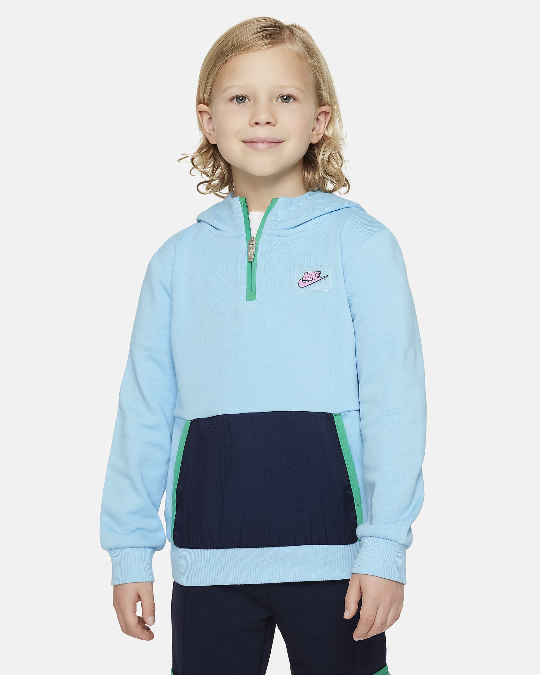 Nike Sportswear Paint Your Future Little Kids' French Terry Hoodie - Aquarius Blue