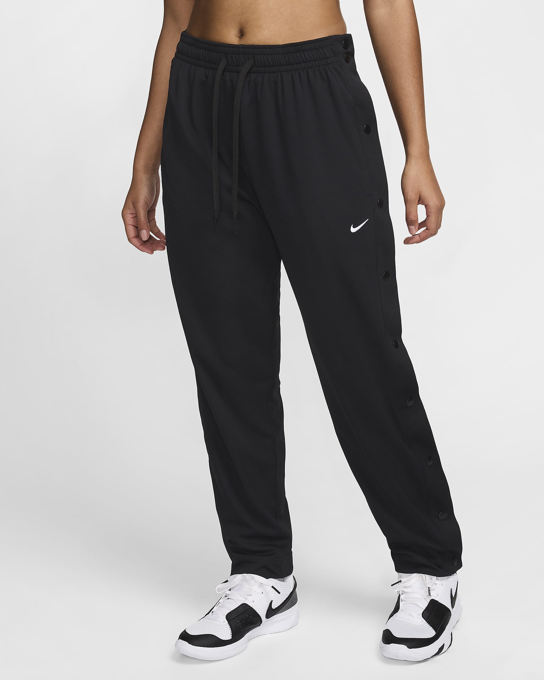 Nike Pantalón de baloncesto de apertura lateral Dri-FIT - Mujer - Negro/Negro/Blanco