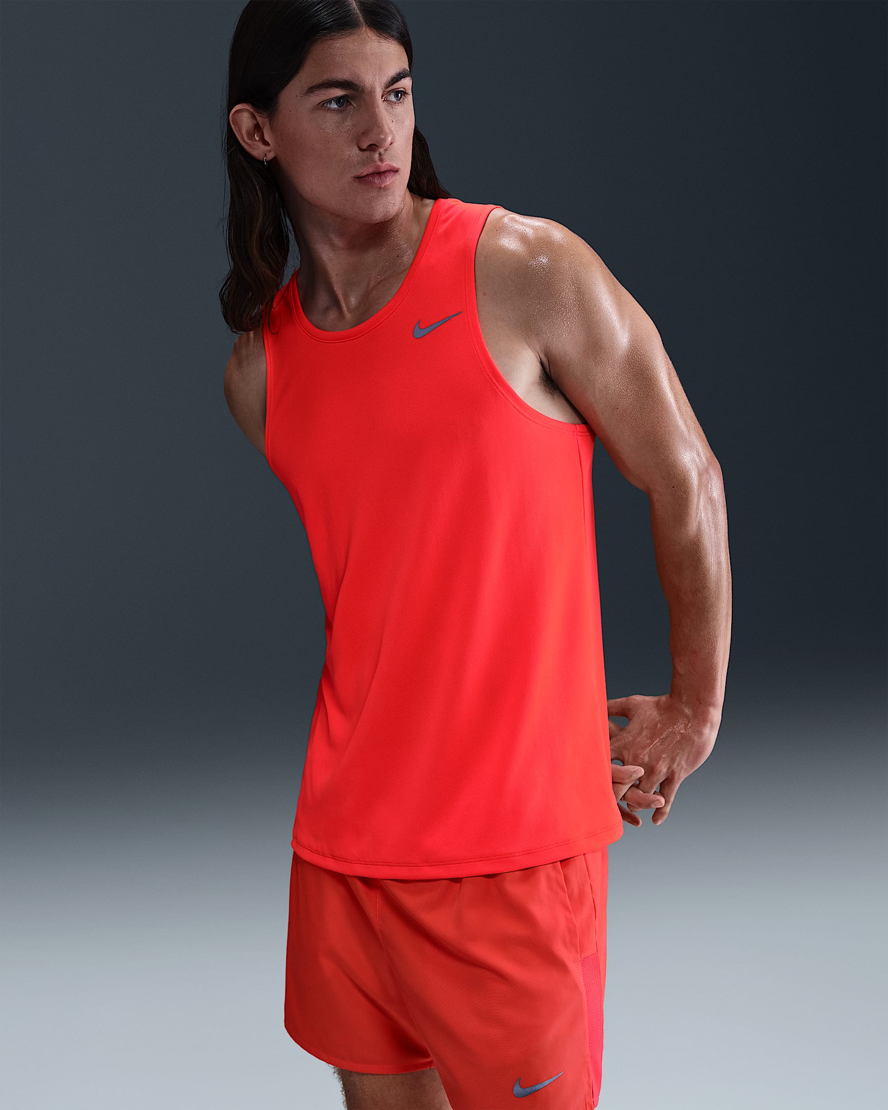 Débardeur de running Dri-FIT Nike Miler pour homme - Bright Crimson