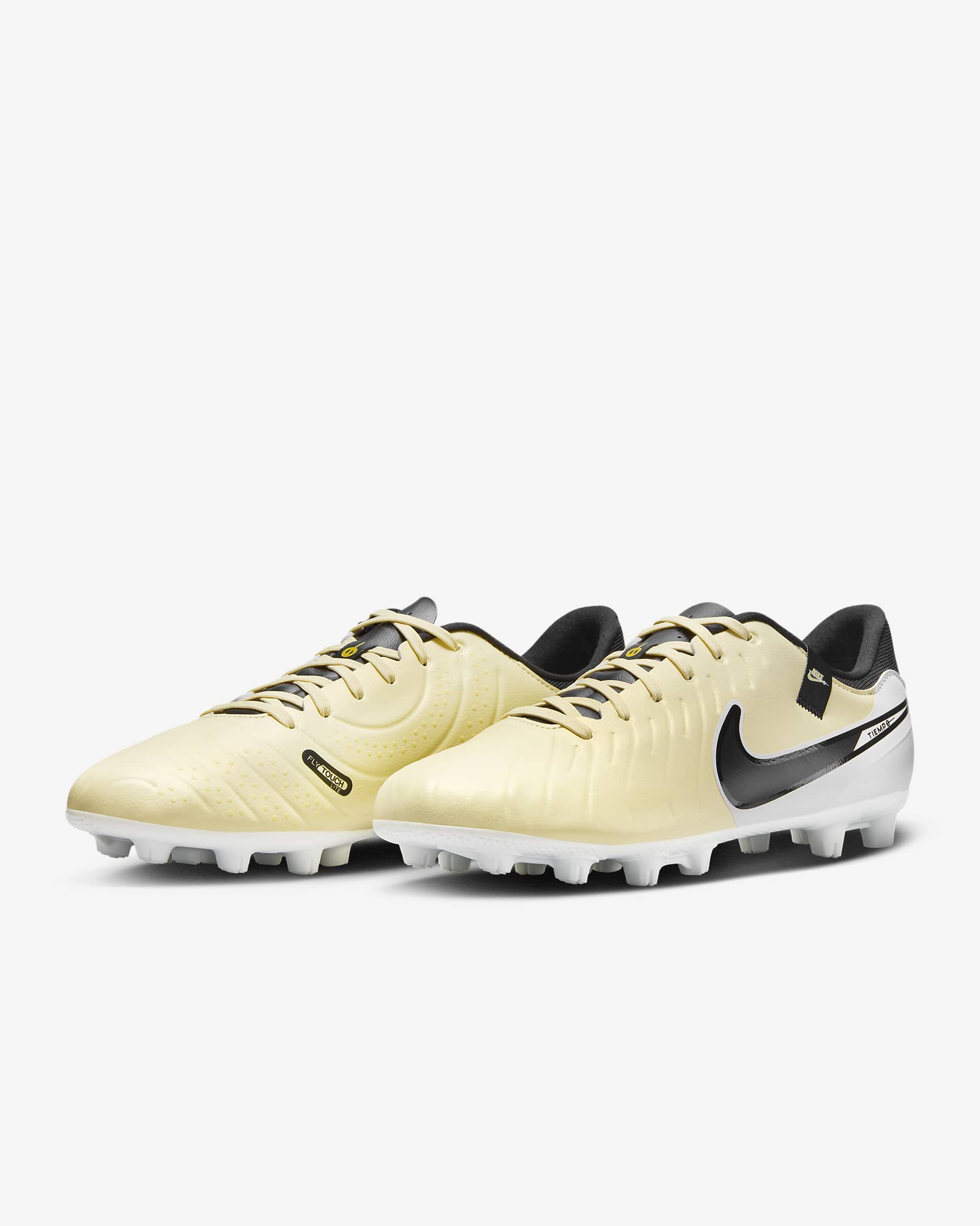 Nike Tiempo Legend 10 Academy Hard-Ground Low-Top Soccer Cleats - Lemonade/Metallic Gold Coin/Black