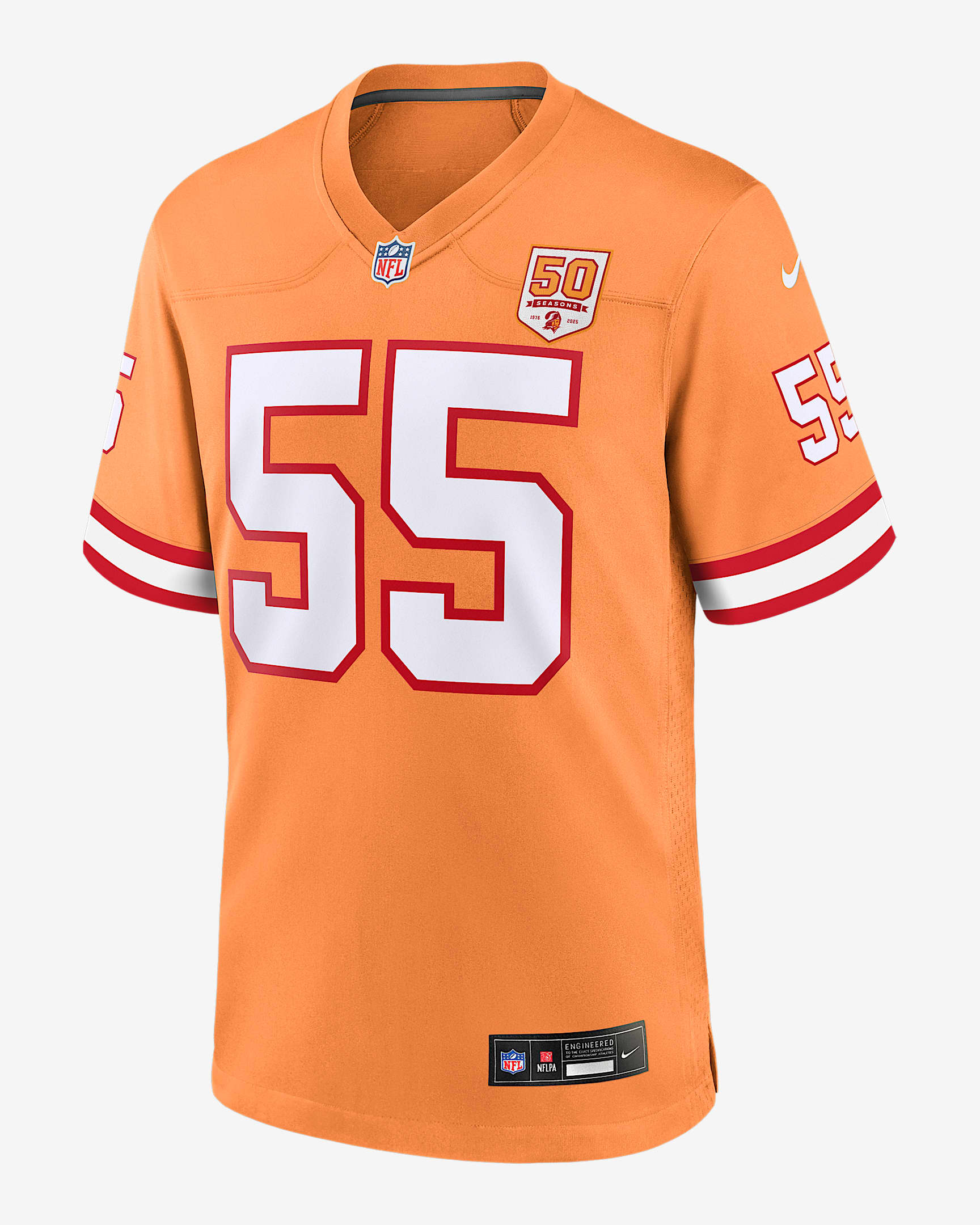 Derrick Brooks Tampa Bay Buccaneers 50th Anniversary Men's Nike NFL Game Jersey - Orange