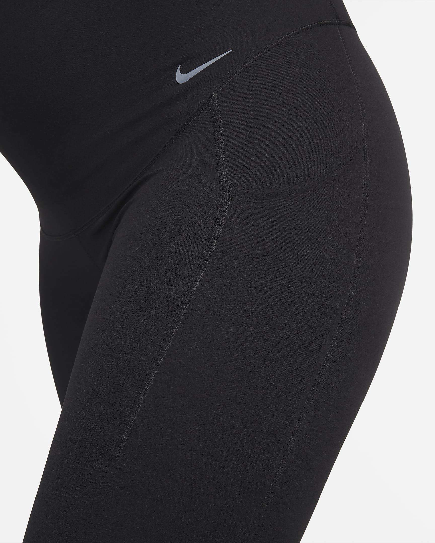 Nike Zenvy (M) Women's Gentle-Support High-Waisted 7/8 Leggings with Pockets (Maternity) - Black