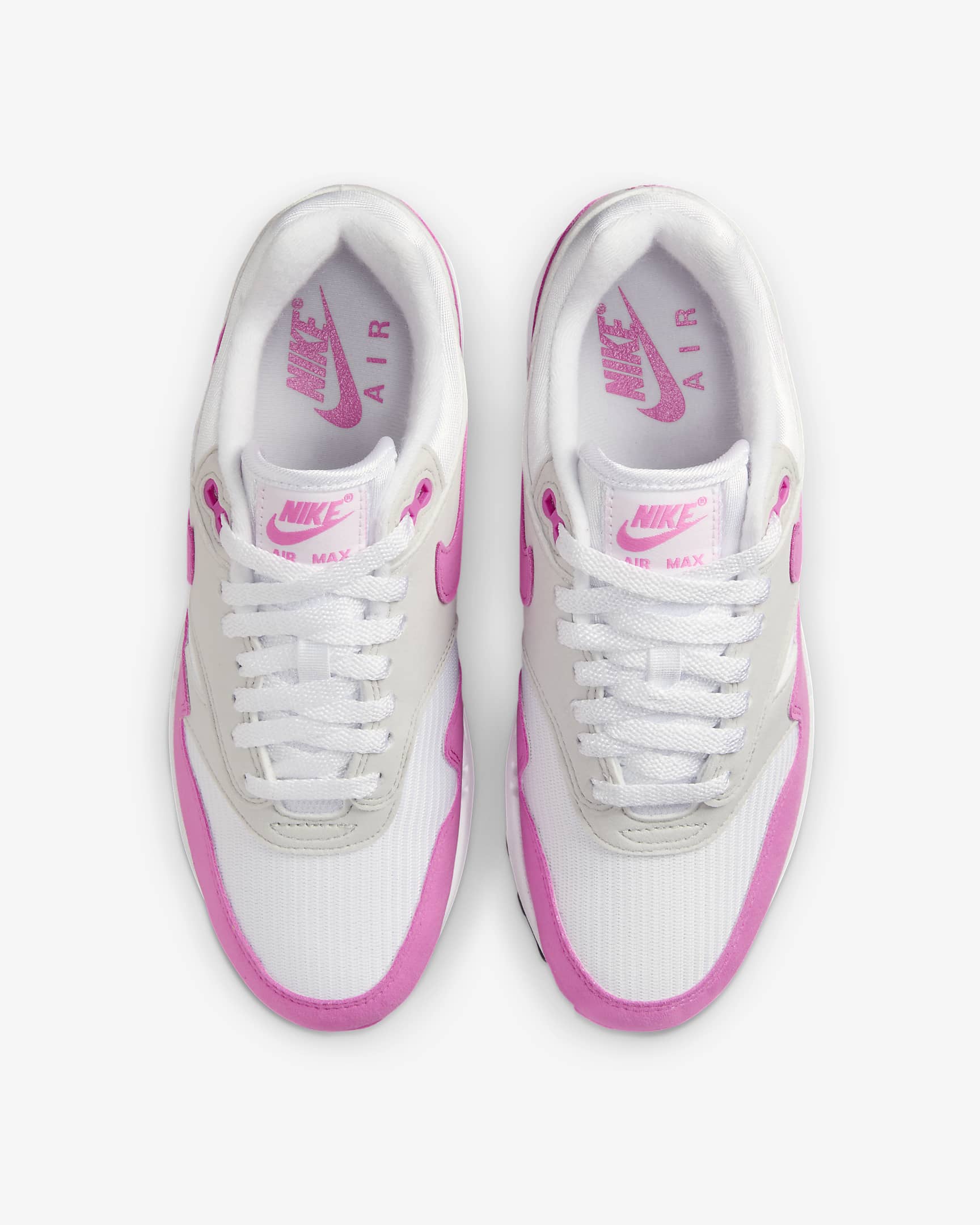 Nike Air Max 1 Women's Shoes - White/Neutral Grey/Black/Playful Pink