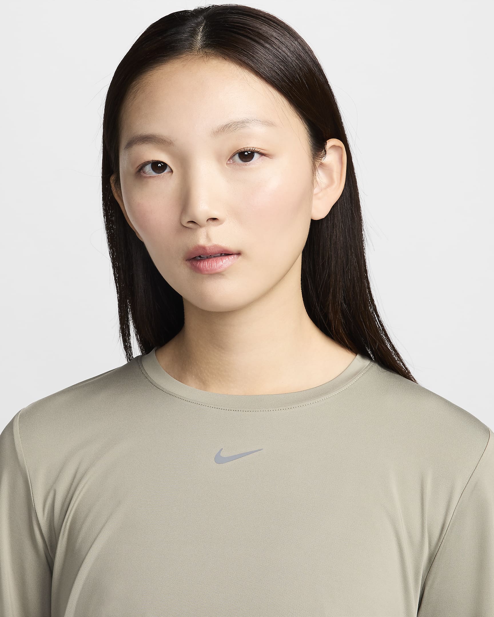 Nike One Classic Women's Dri-FIT Long-Sleeve Top - Light Army/Black