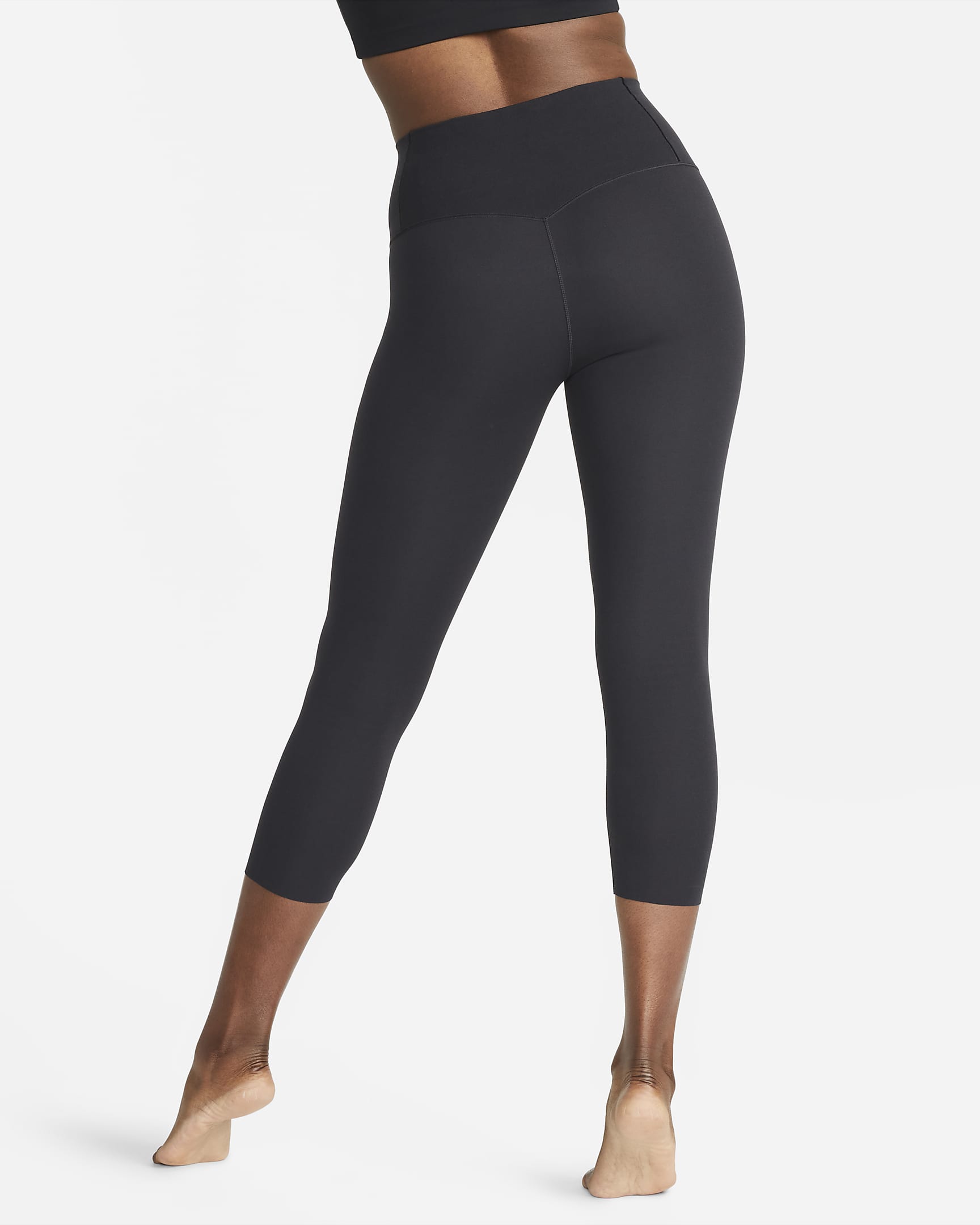 Leggings cropped de tiro alto de sujeción suave para mujer Nike Zenvy - Negro/Negro