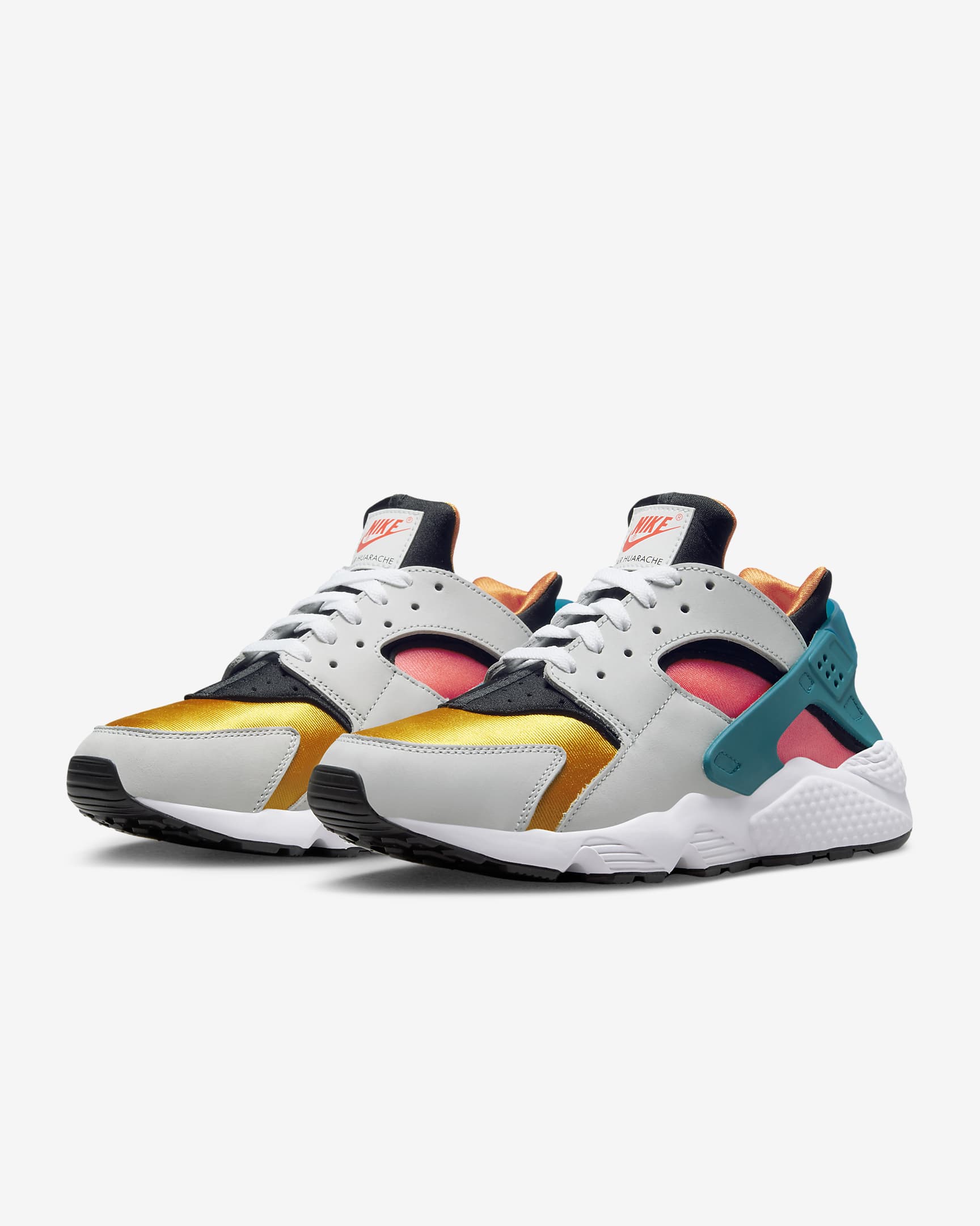 Calzado para hombre Nike Air Huarache - Platino puro/Abeto brillante/Negro/Carmesí brillante