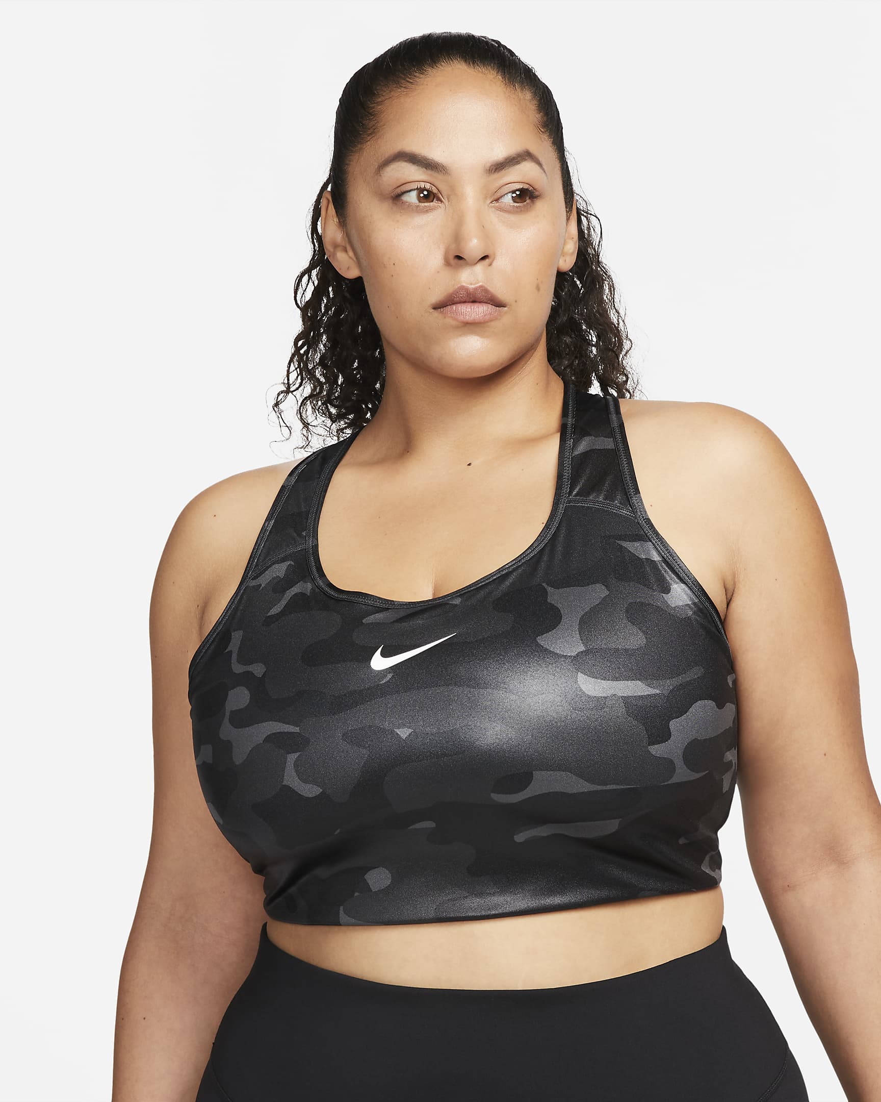 Nike Swoosh Women's MediumSupport NonPadded Camo Shine Sports Bra