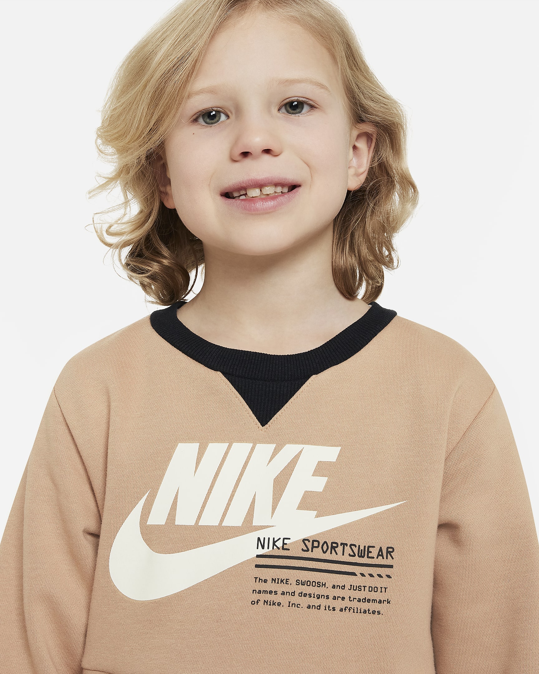 Nike Sportswear Paint Your Future Little Kids' French Terry Crew - Hemp