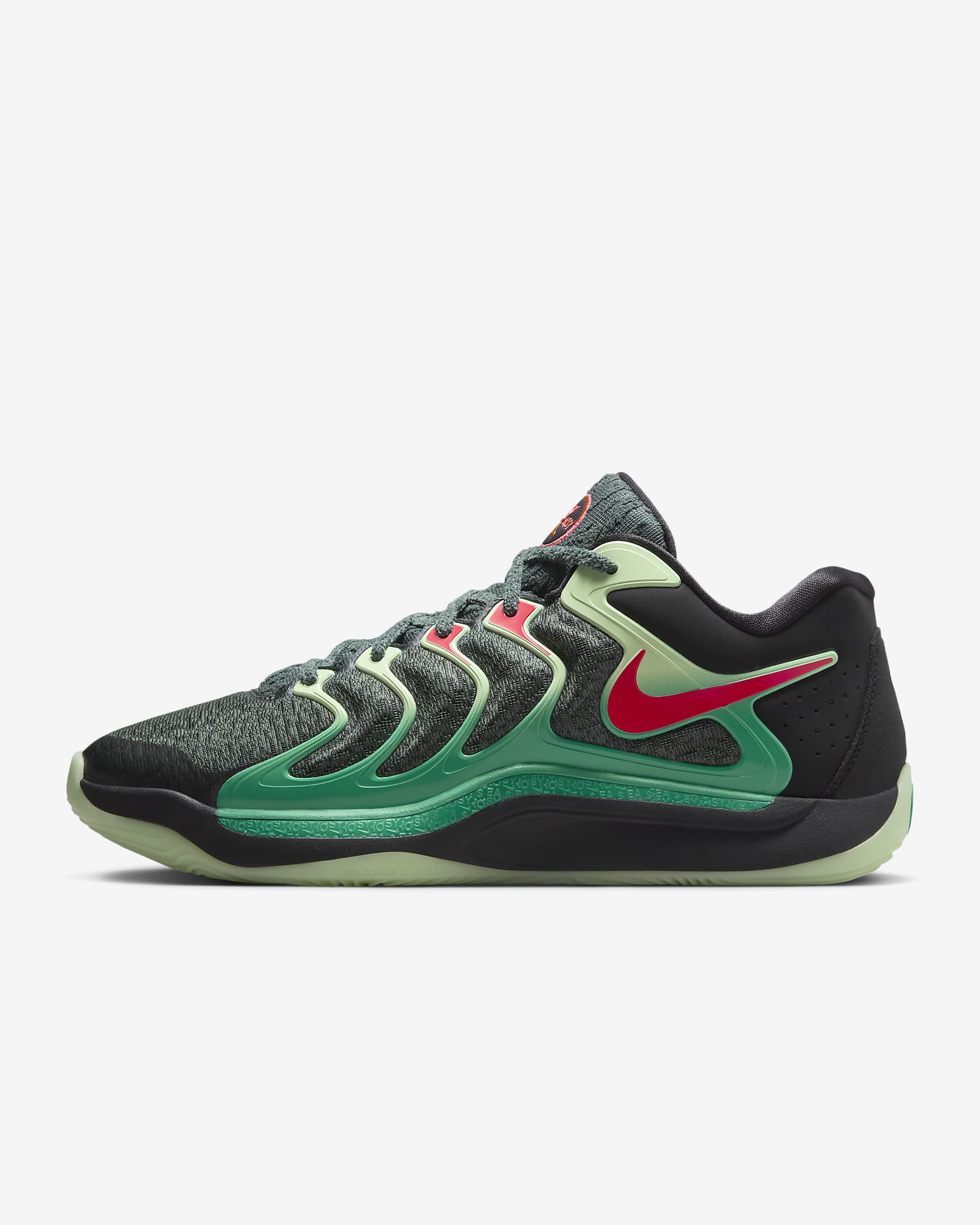 Basketbalové boty KD17 - Černá/Vintage Green/Night Forest/Bright Crimson