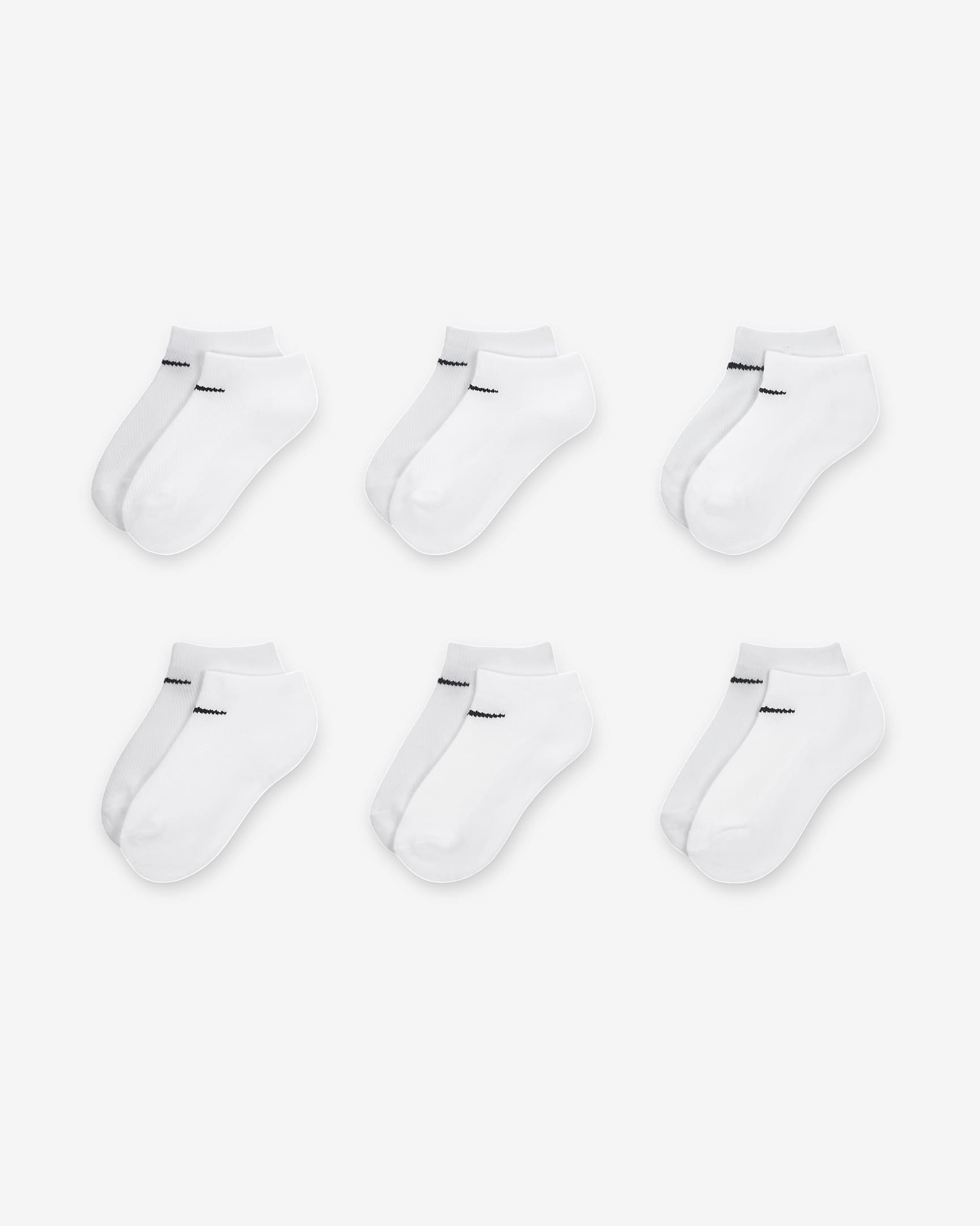 Nike Mesh and Cushioned Little Kids' No-Show Socks (6 Pairs) - White