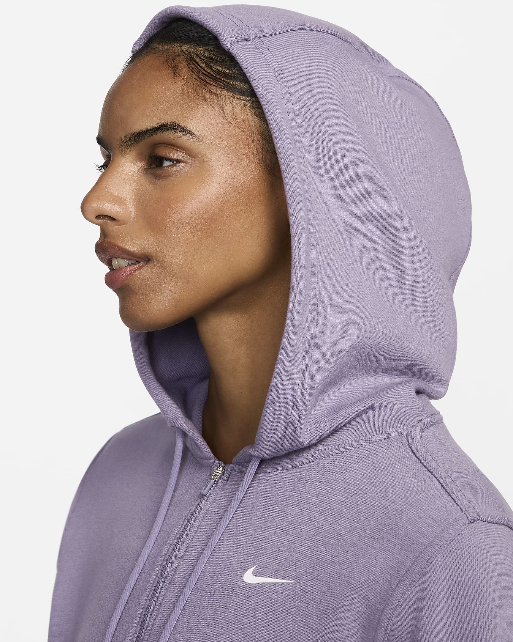 Nike Dri-FIT One Women's Full-Zip French Terry Hoodie - Daybreak/White