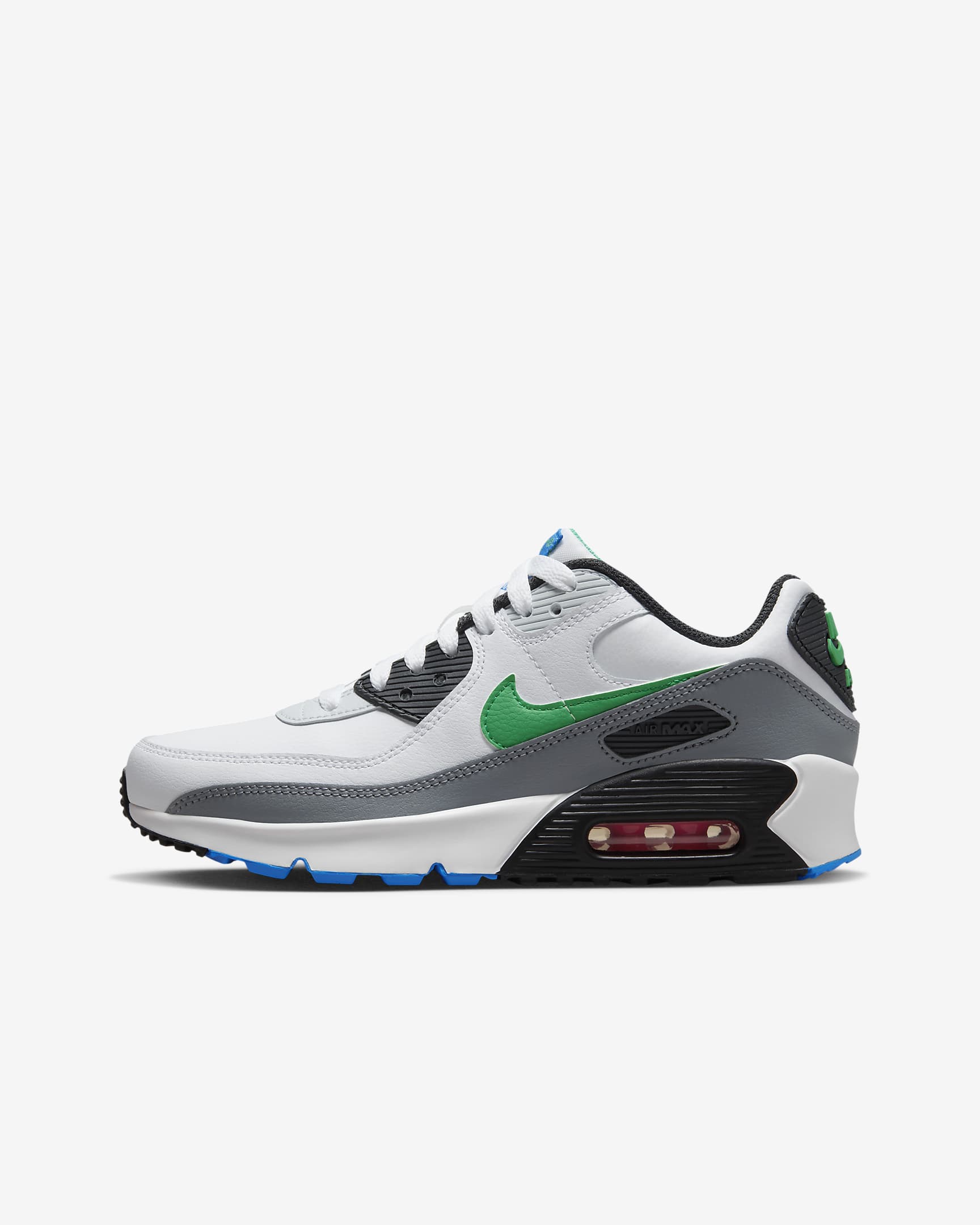 Nike Air Max 90 LTR Big Kids’ Shoes - White/Pure Platinum/Cool Grey/Stadium Green