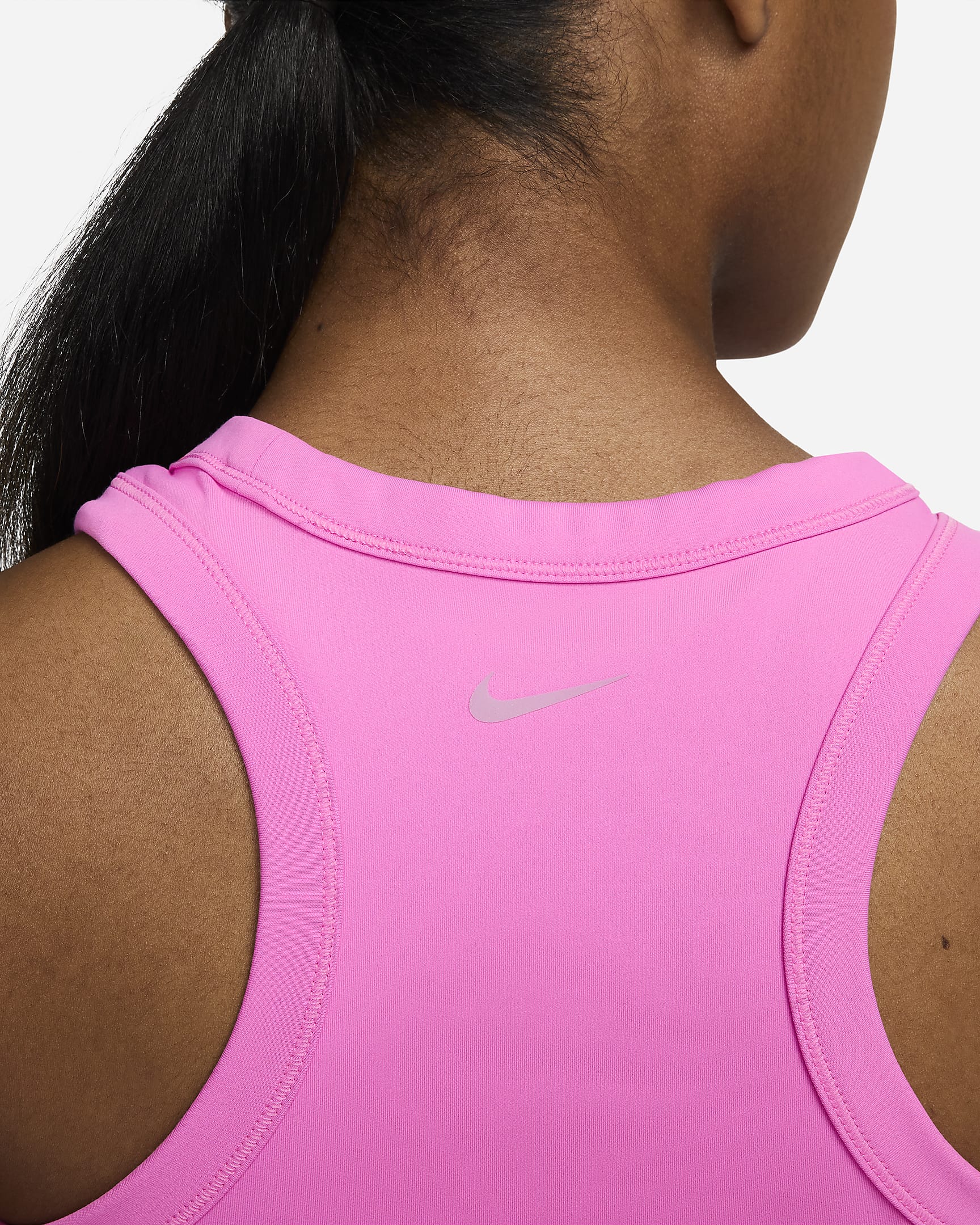 Nike One Fitted Women's Dri-FIT Cropped Tank Top - Playful Pink/Black