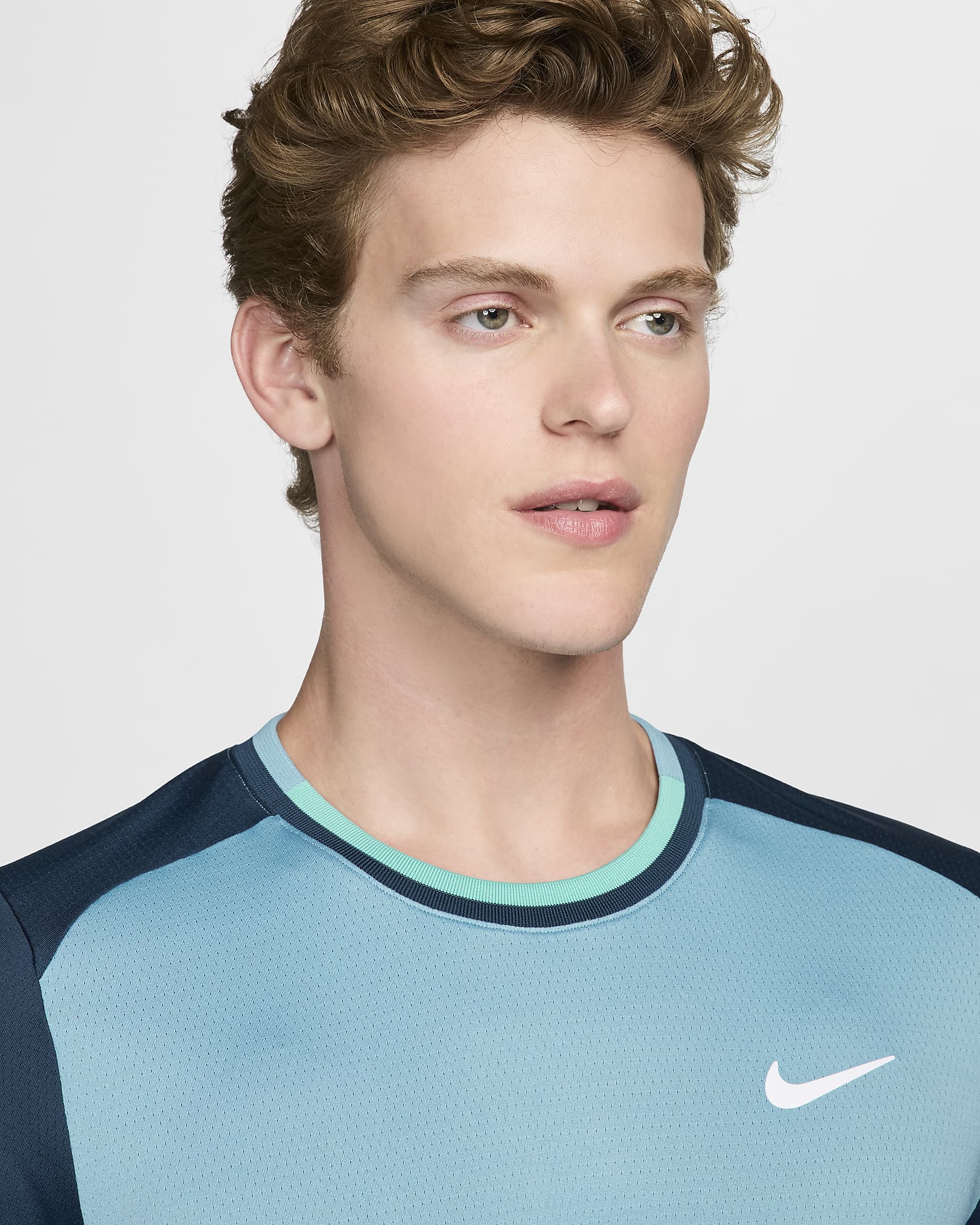 Haut de tennis Dri-FIT NikeCourt Advantage pour homme - Denim Turquoise/Armory Navy/Green Frost/Blanc