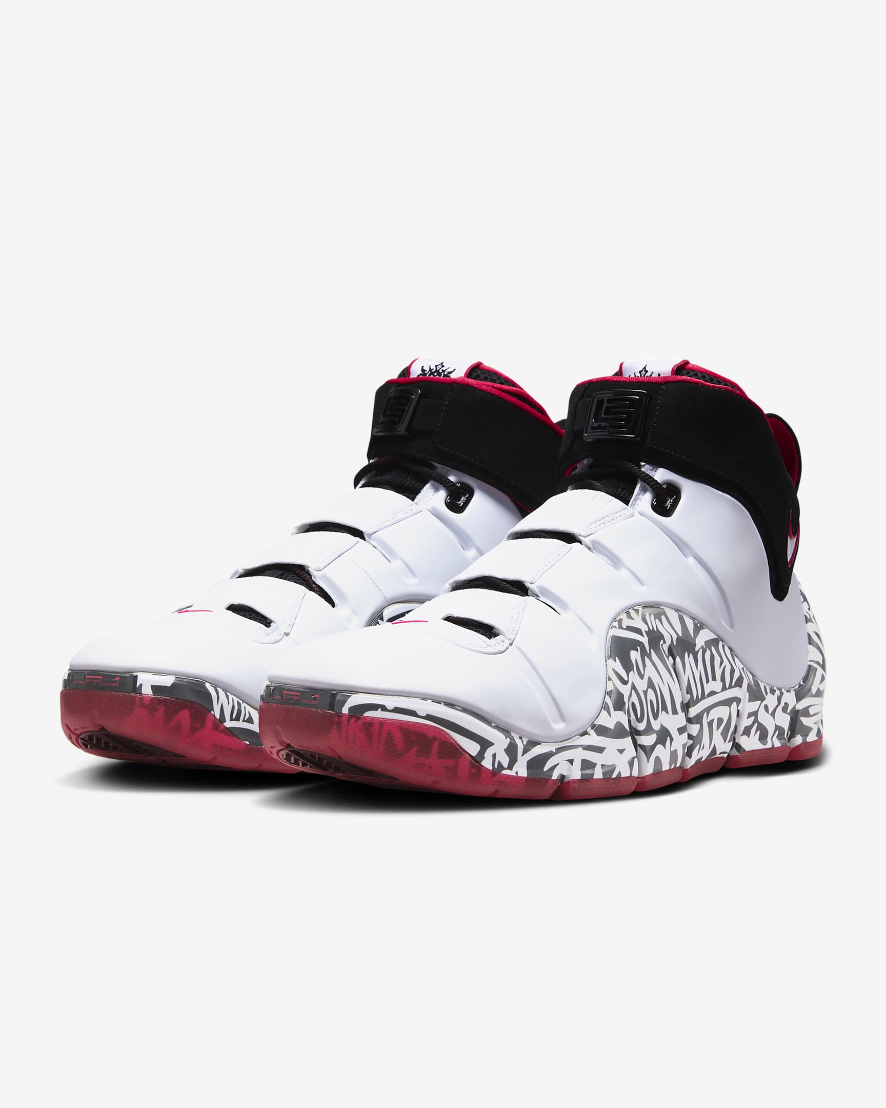 Nike Zoom LeBron 4 Men's Shoes - White/Black/University Red/White