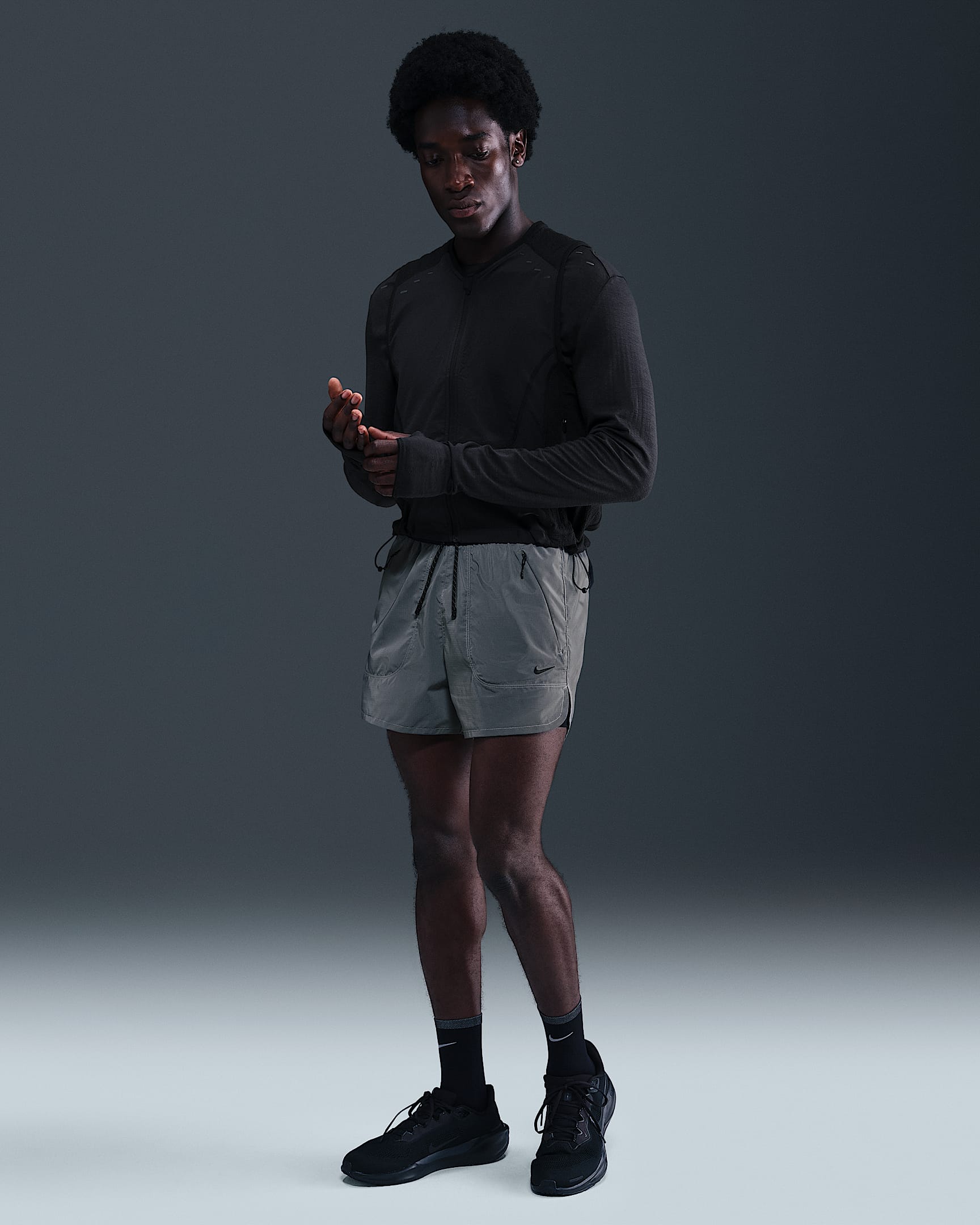 Nike Men's 10cm (approx.) 2-in-1 Reflective Design Running Shorts - Black