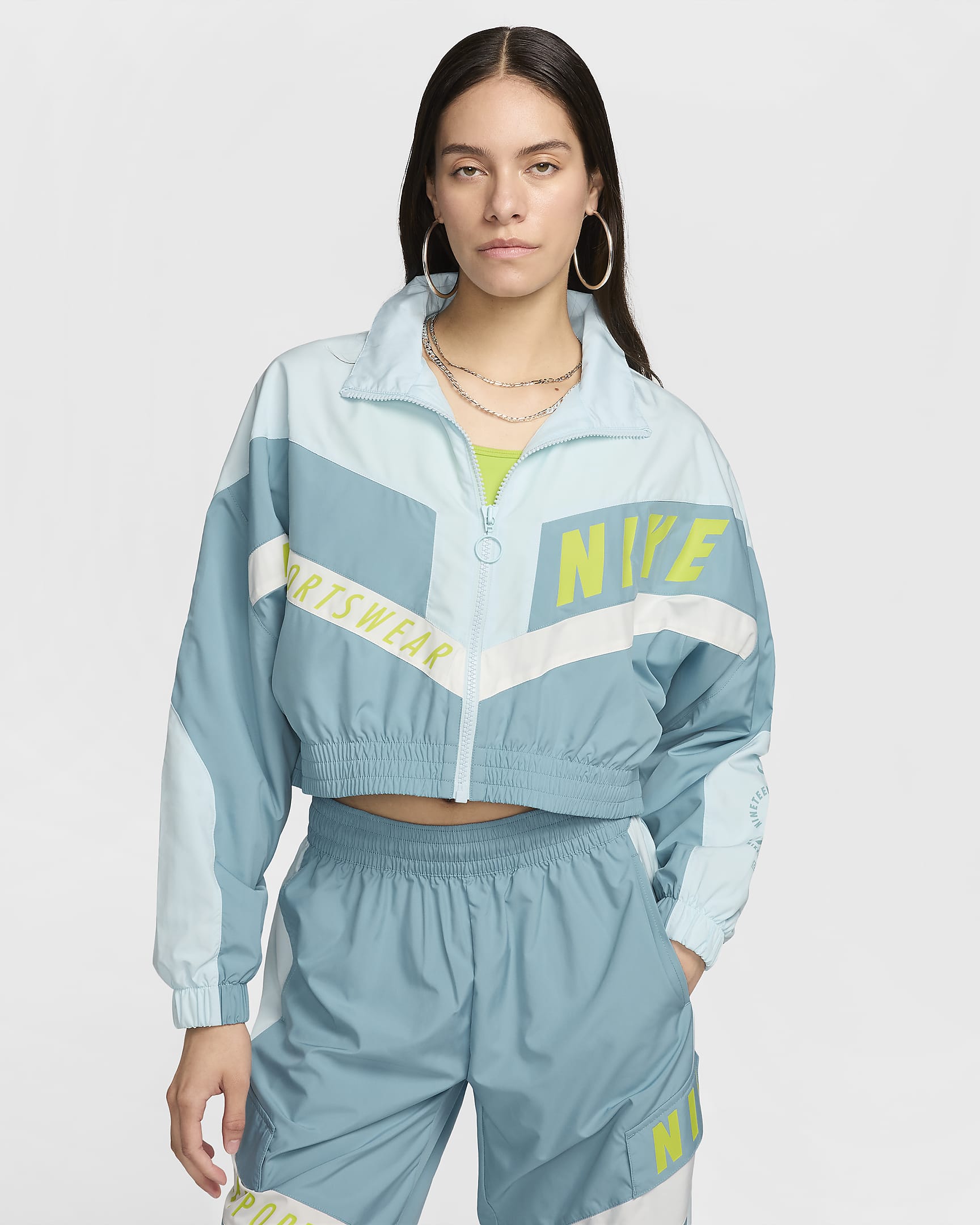 Veste tissée Nike Sportswear pour Femme - Glacier Blue/Denim Turquoise/Sail