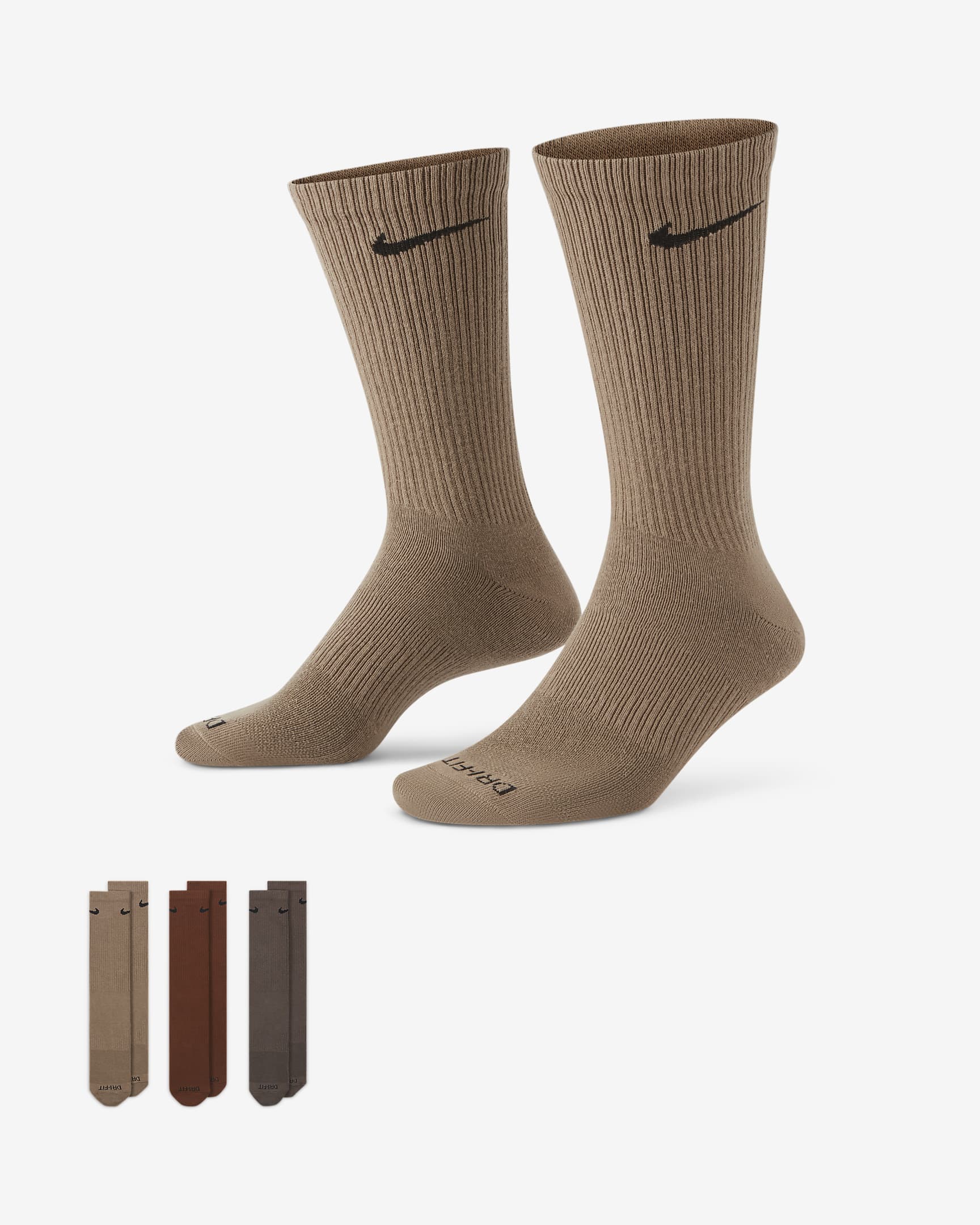 Nike Everyday Plus Lightweight Men's Training Crew Socks (3 Pairs) - Multi-Color
