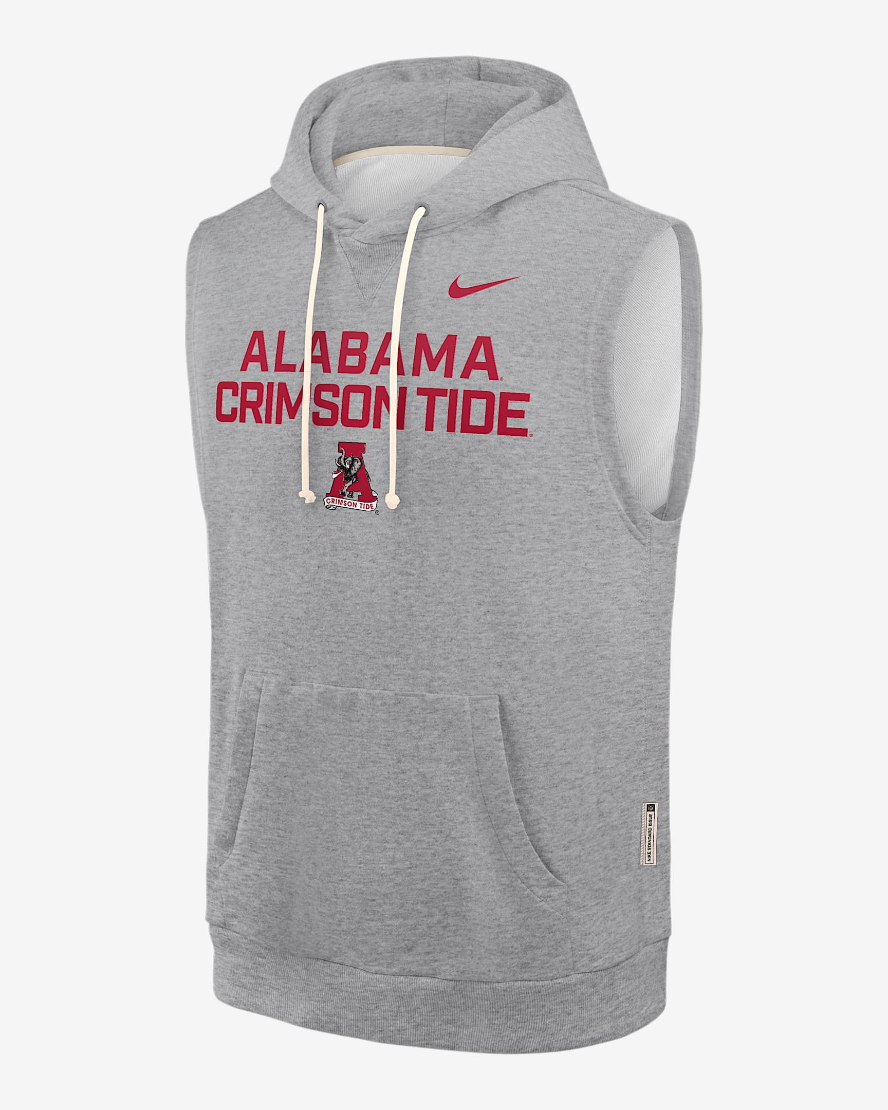 Alabama Sideline Men's Nike Dri-FIT College Sleeveless Pullover Hoodie - Dark Grey Heather