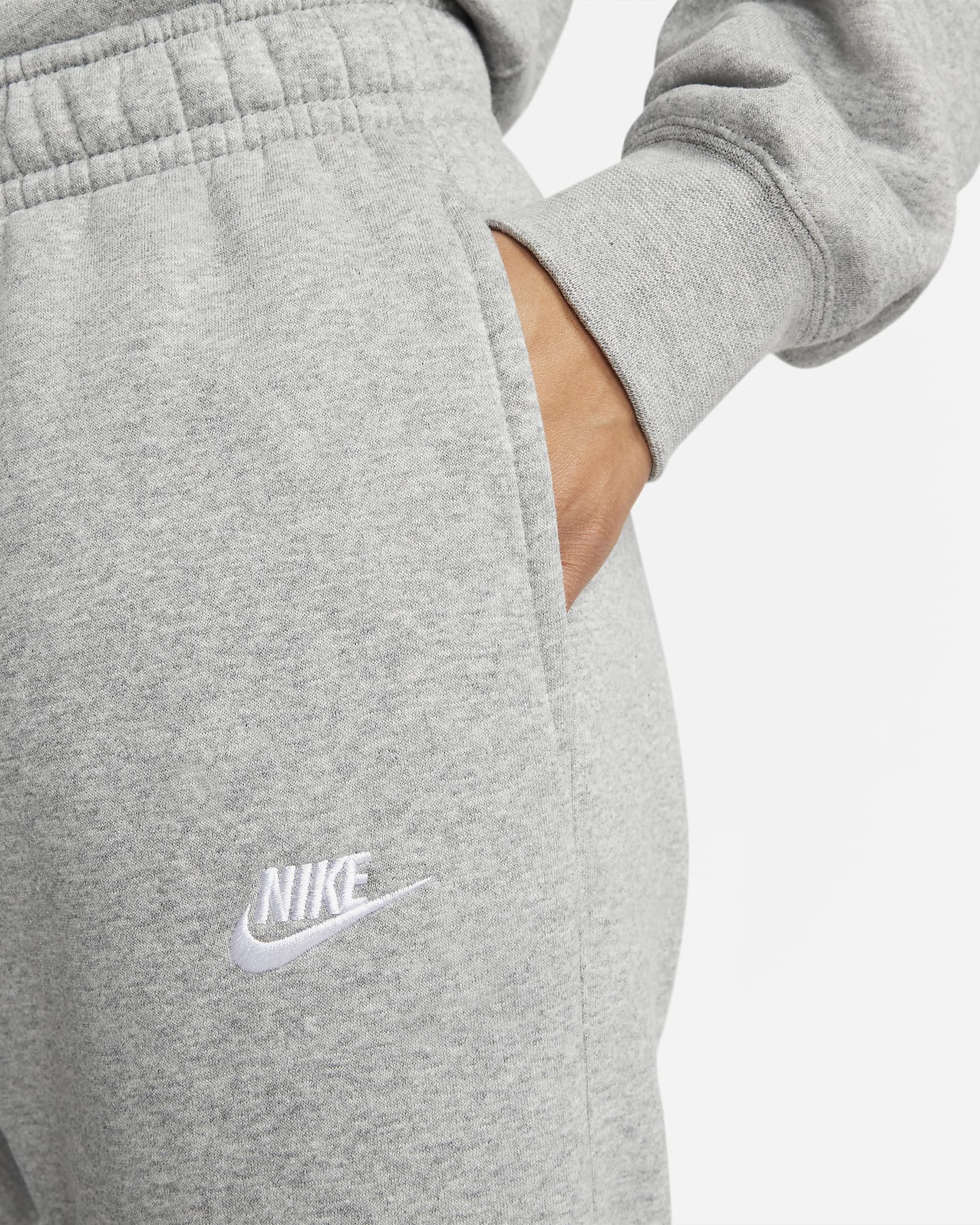 Nike Sportswear Club Fleece Joggers - Dark Grey Heather/Matte Silver/White