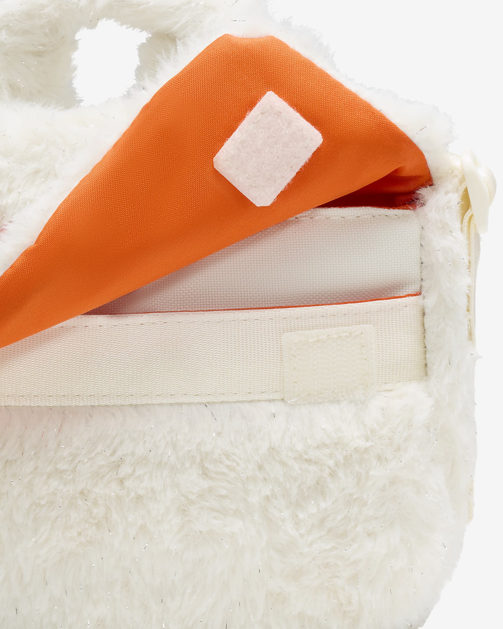 Nike Older Kids' Faux Fur Cross-Body Bag (1L) - Coconut Milk/Safety Orange/Safety Orange