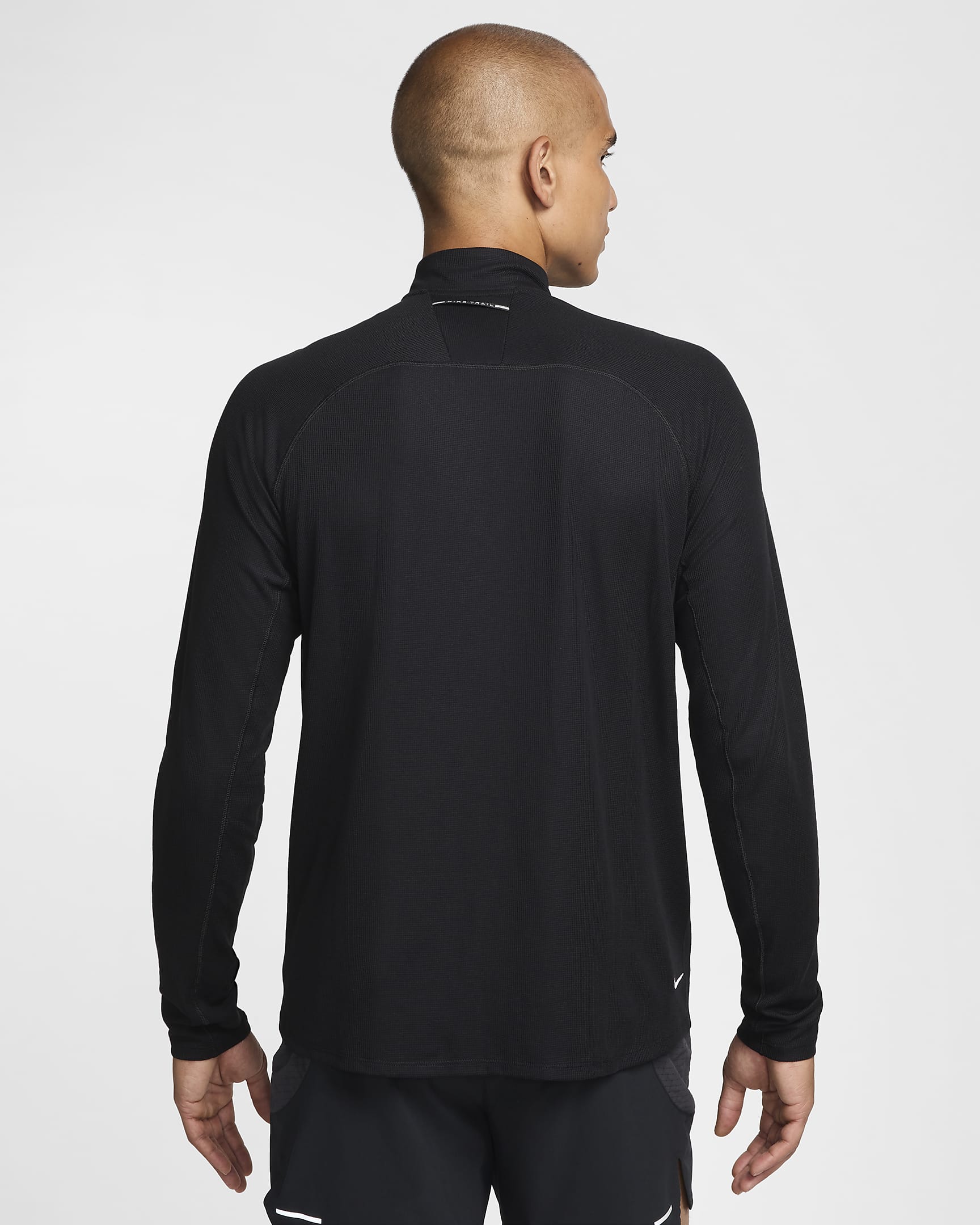 Nike Trail Capa intermedia con media cremallera Dri-FIT - Hombre - Negro/Summit White