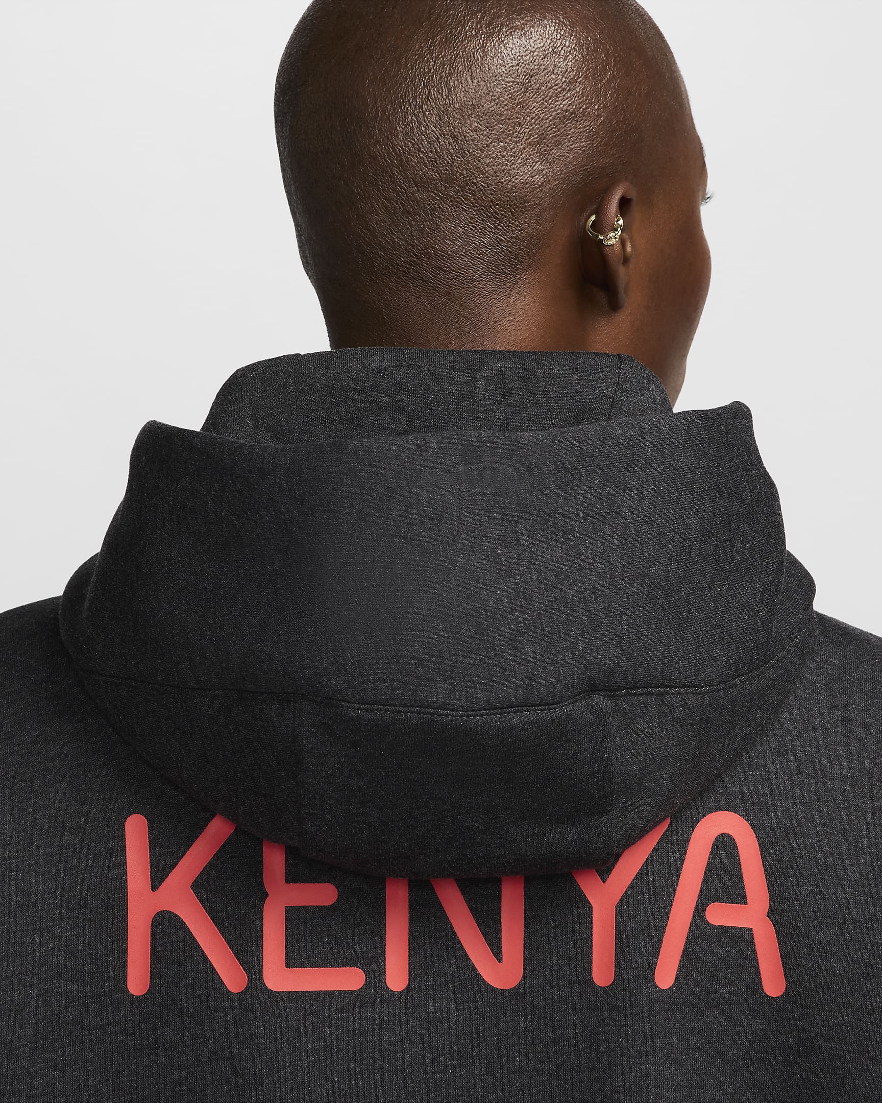 Team Kenya Phoenix Fleece Women's Nike Full-Zip Oversized Hoodie - Black Heather/Key Lime/Black/Chile Red