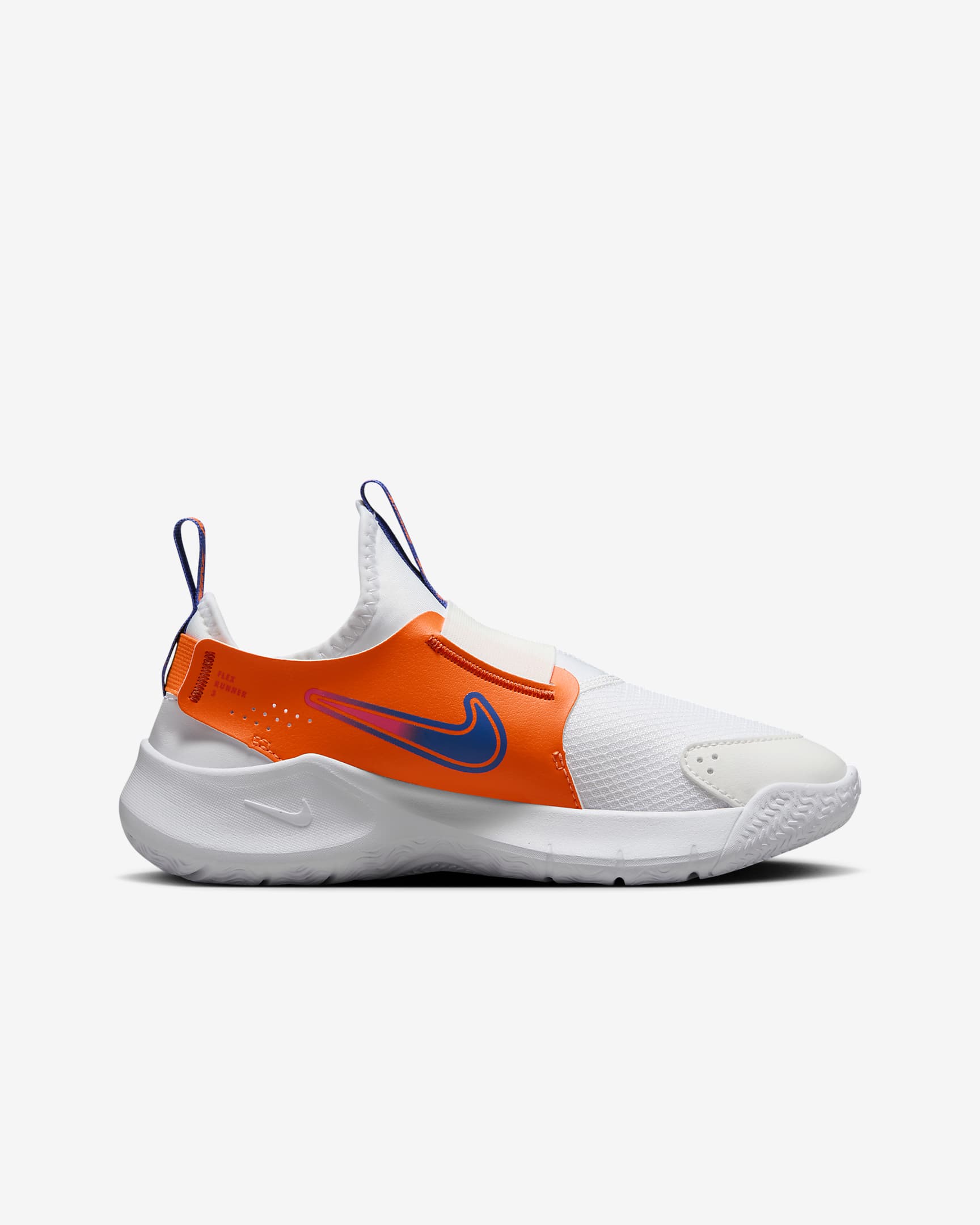 Sapatilhas de running para estrada Nike Flex Runner 3 Júnior - Branco/Laranja Total/Laranja Team/Azul Astronomy