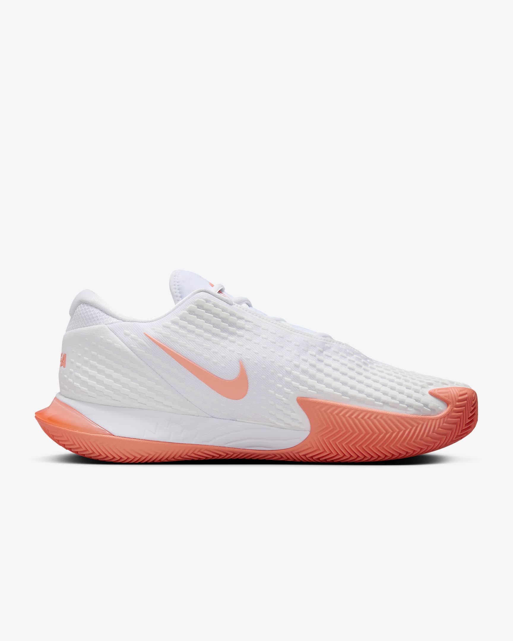 NikeCourt Air Zoom Vapor Cage 4 Rafa Herren-Tennisschuh für Sandplätze - Weiß/Weiß/Bright Mango