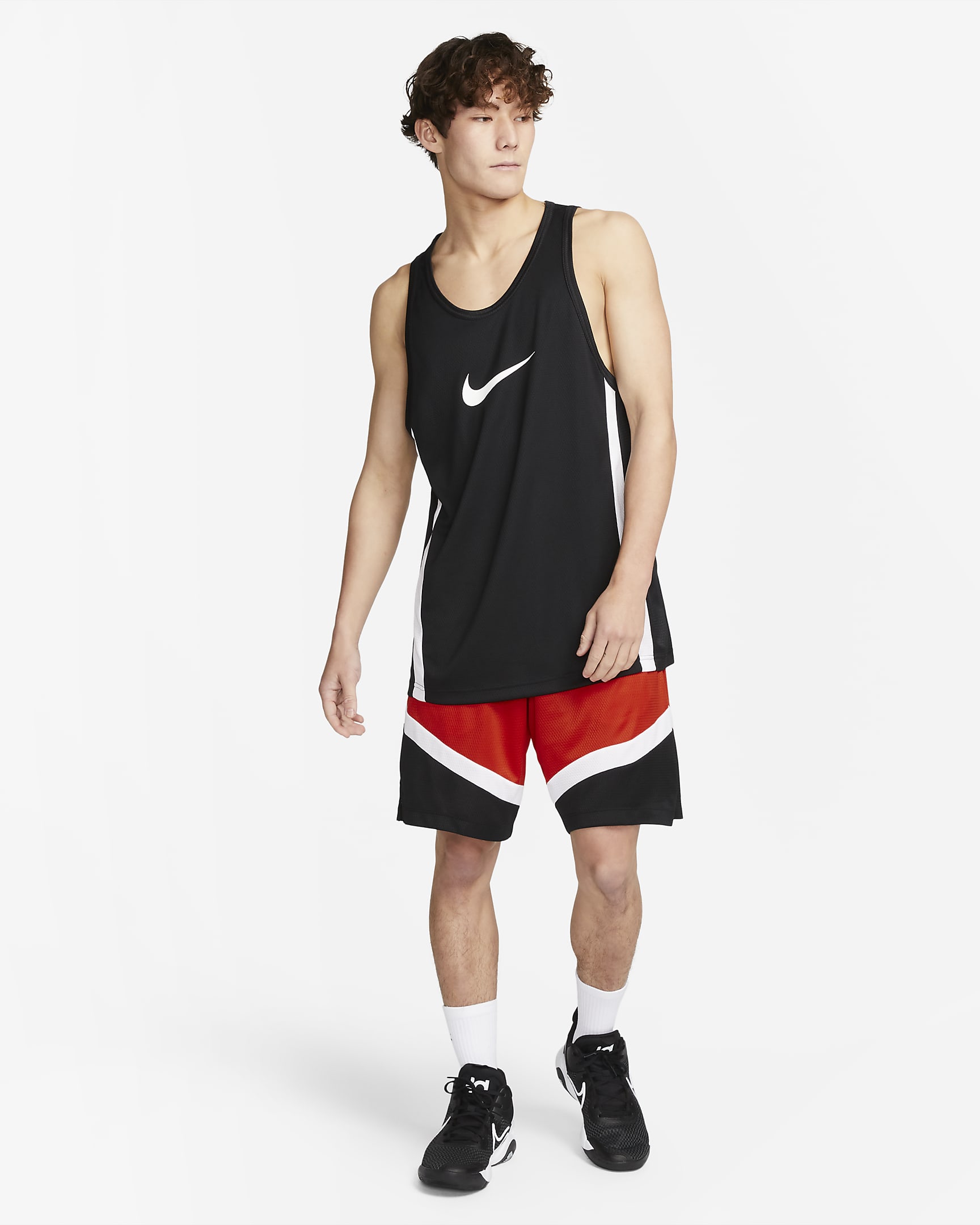 Nike Dri-FIT Icon Men's 28cm (approx.) Basketball Shorts - Picante Red/Black/White