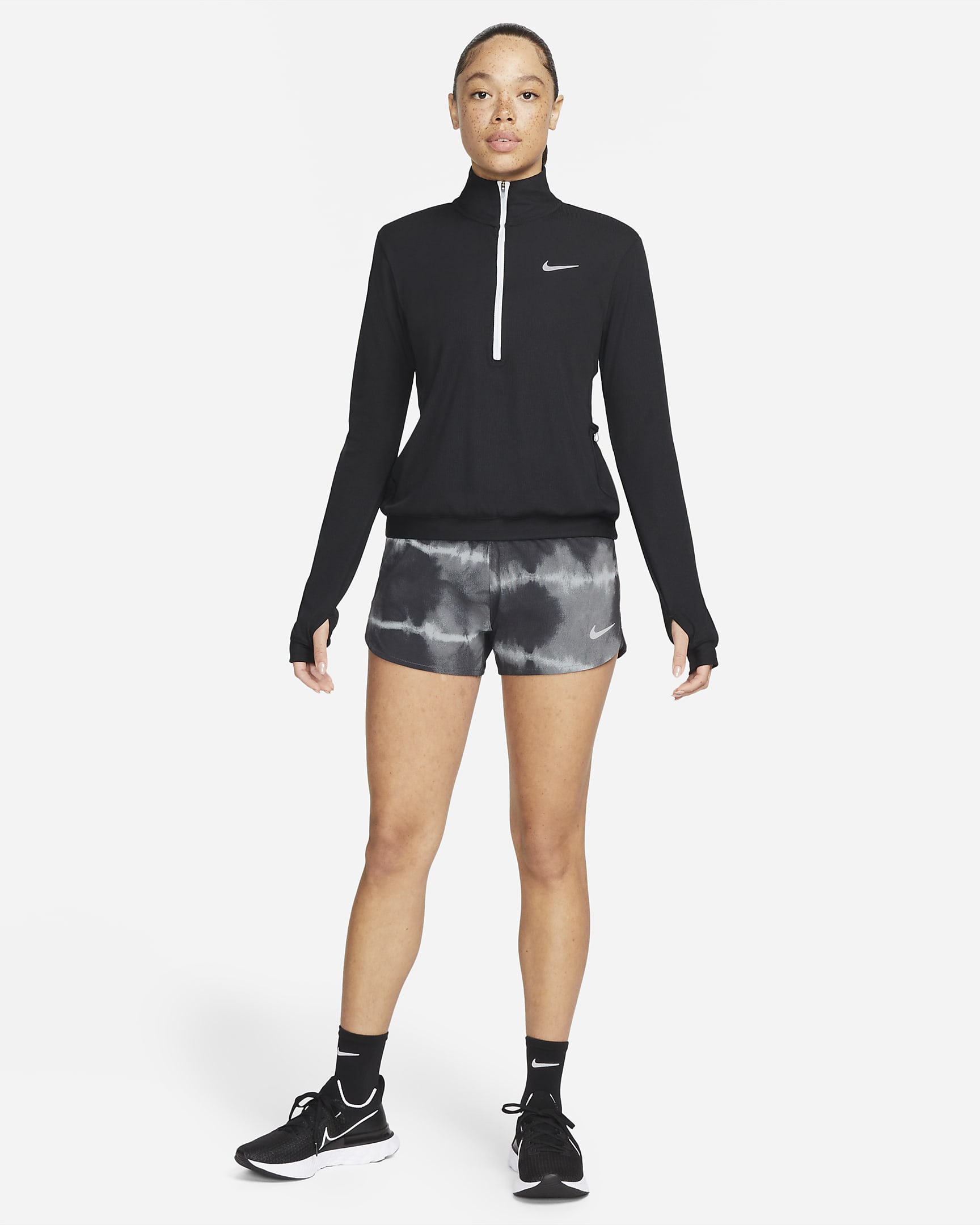 Nike Dri-FIT Eclipse Women's Mid-Rise Printed Running Shorts. Nike HR