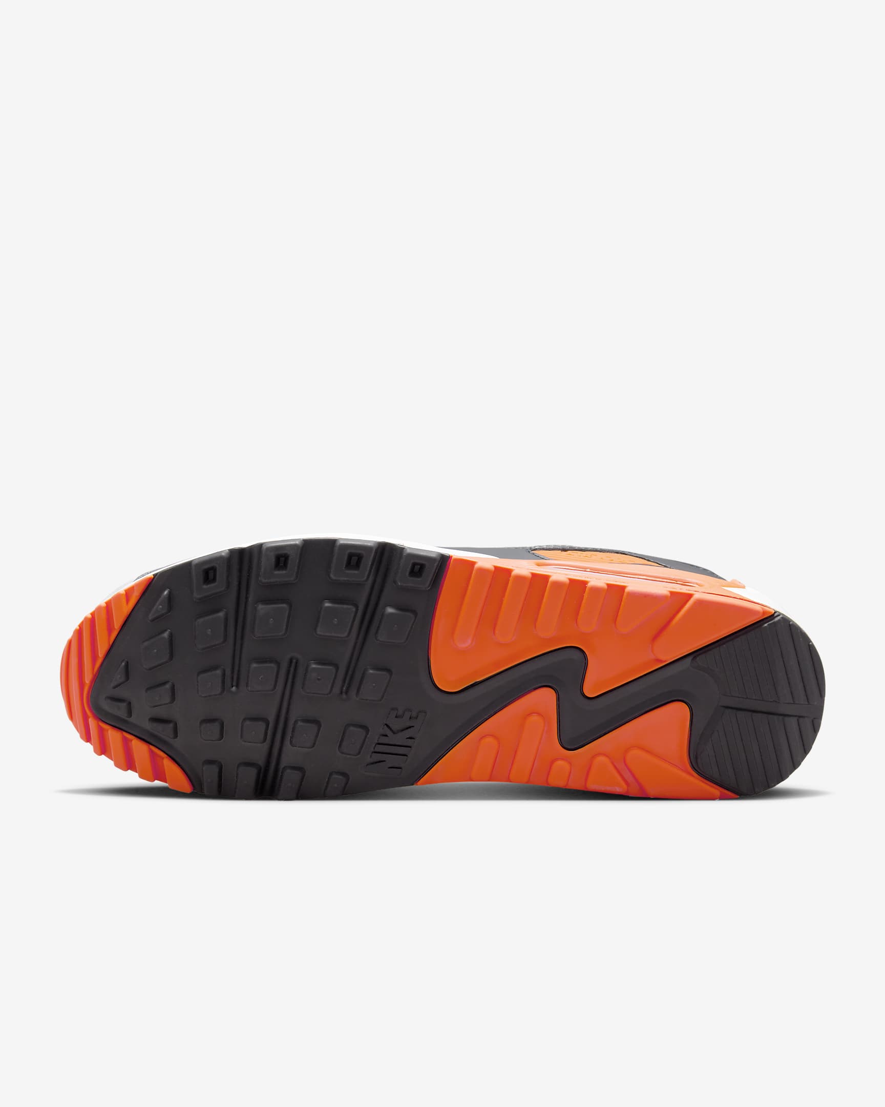 Sapatilhas Nike Air Max 90 para homem - Branco Summit/Laranja Safety/Cinzento Smoke escuro/Cinzento Smoke