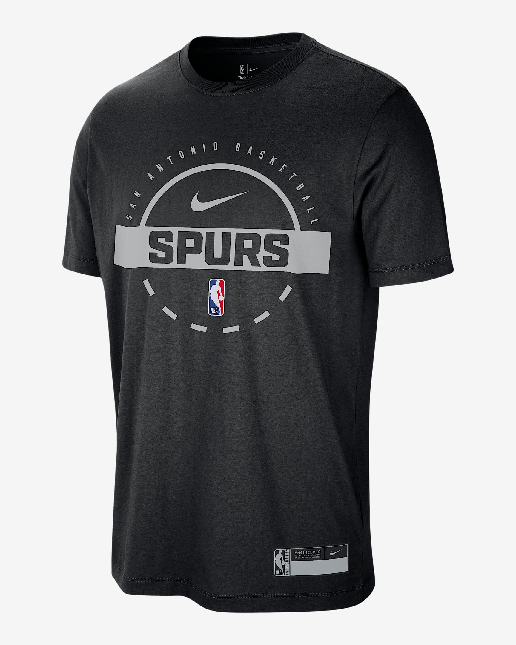 San Antonio Spurs Authentics Nike Dri-FIT NBA Erkek Antrenman Tişörtü - Siyah