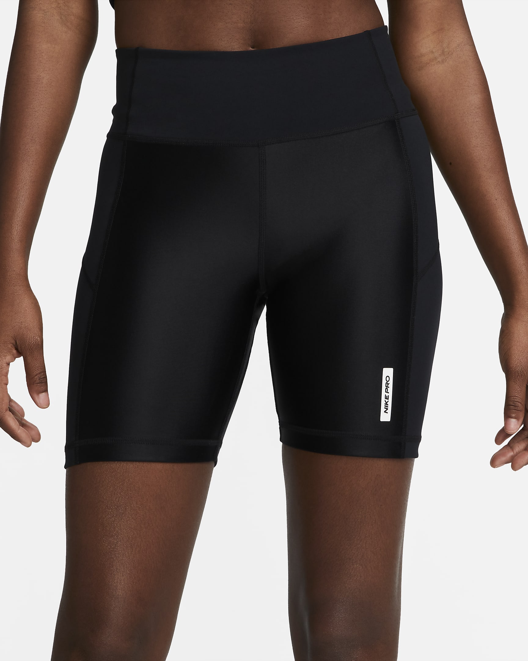 Nike Pro Women's Mid-Rise 7" Biker Shorts - Black/White