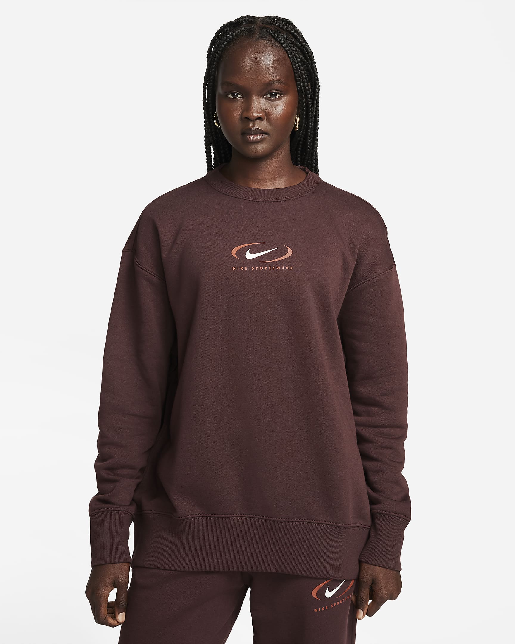 Nike Sportswear Phoenix Fleece Women's Oversized Crew-Neck Sweatshirt - Earth