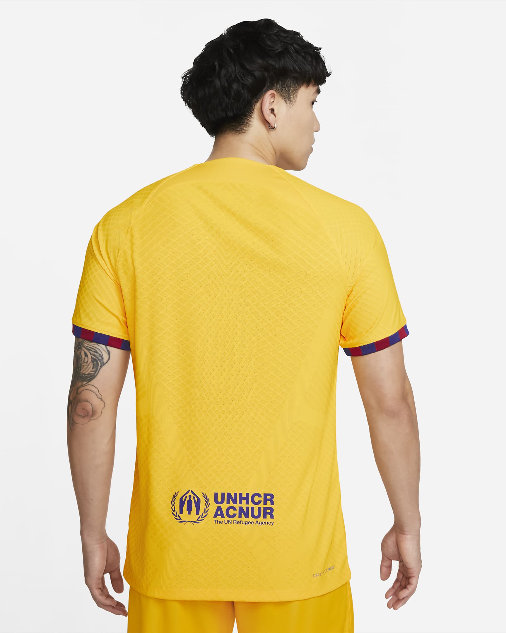 F.C. Barcelona 2023/24 Match Fourth Men's Nike Dri-FIT ADV Football Shirt - Amarillo/University Red/Deep Royal Blue