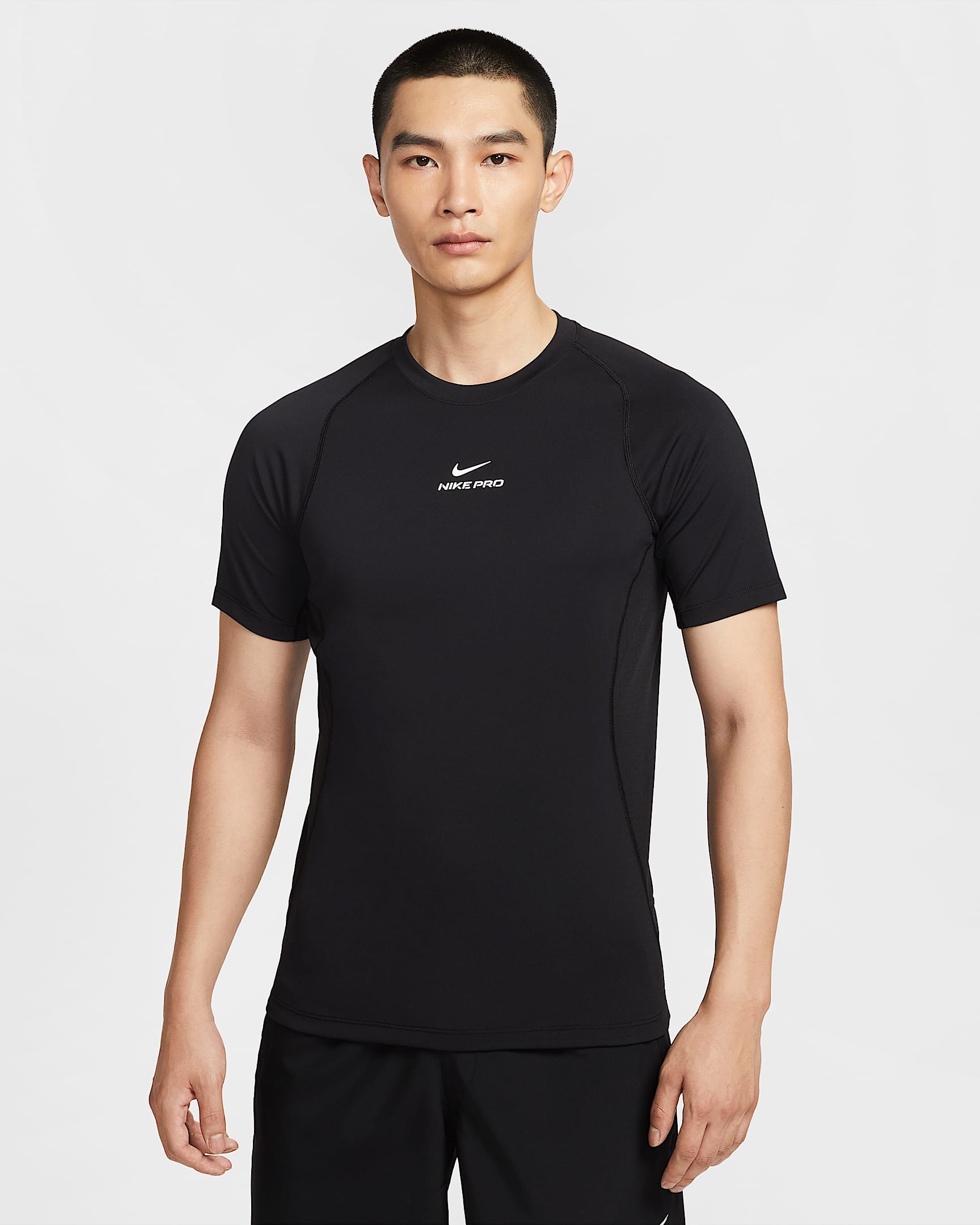 Nike Pro Training Men's Dri-FIT Short-Sleeve Top - Black/White