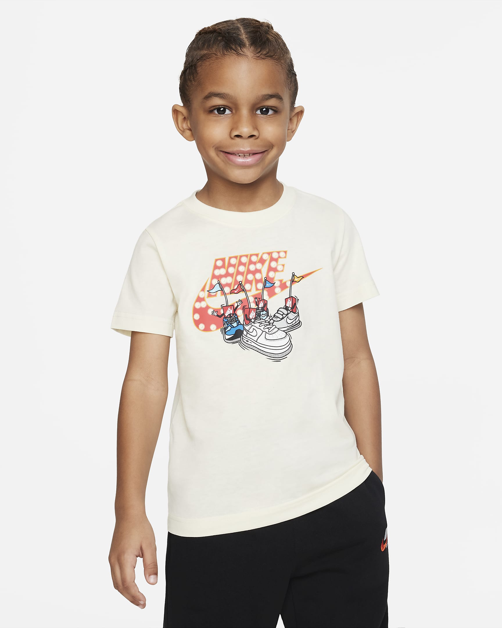 Nike Boxy Bumper Cars Tee Little Kids' T-Shirt - Coconut Milk