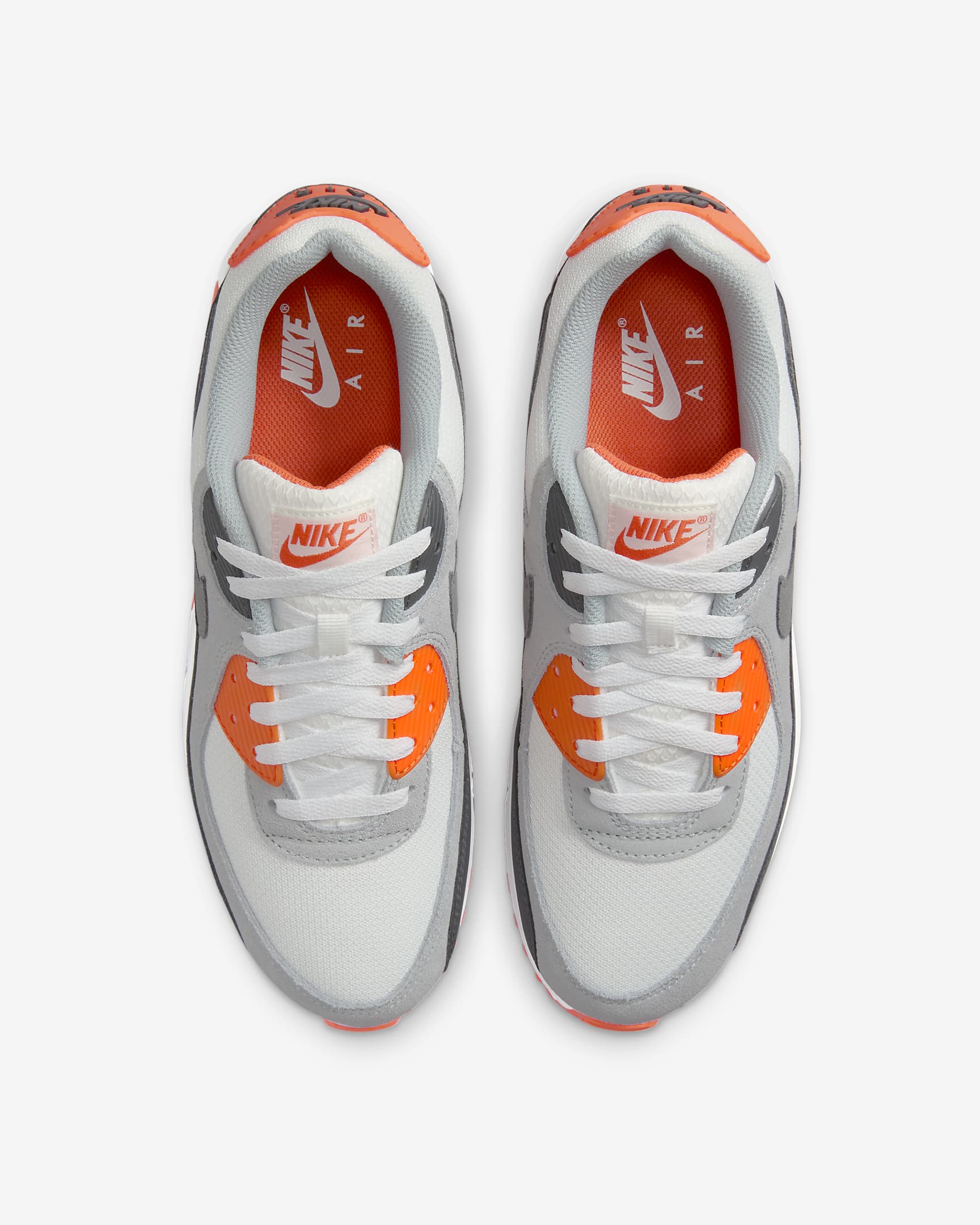 Chaussure Nike Air Max 90 pour homme - Summit White/Safety Orange/Dark Smoke Grey/Smoke Grey