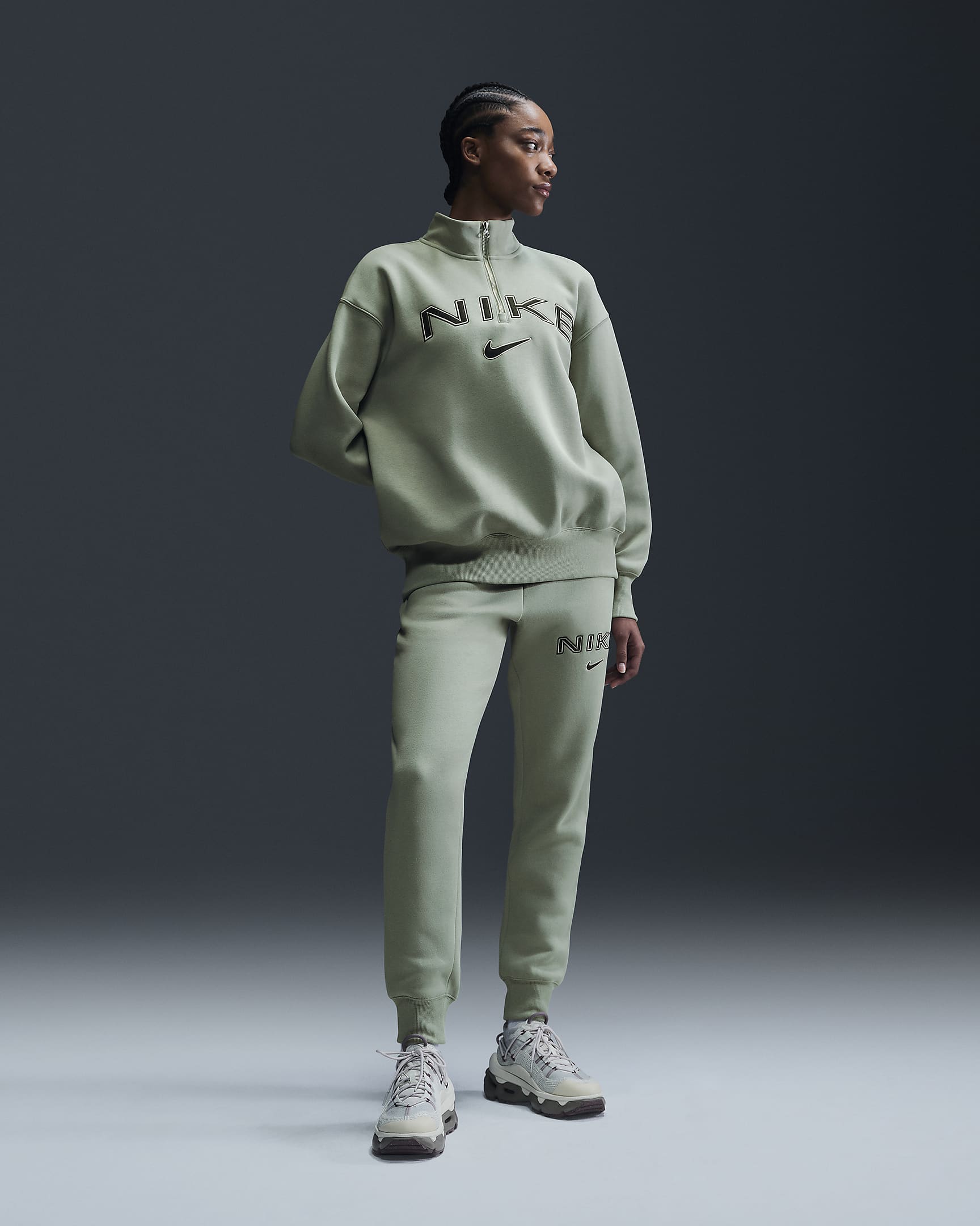 Nike Sportswear Phoenix Fleece Women's Oversized 1/4-Zip Logo Top
