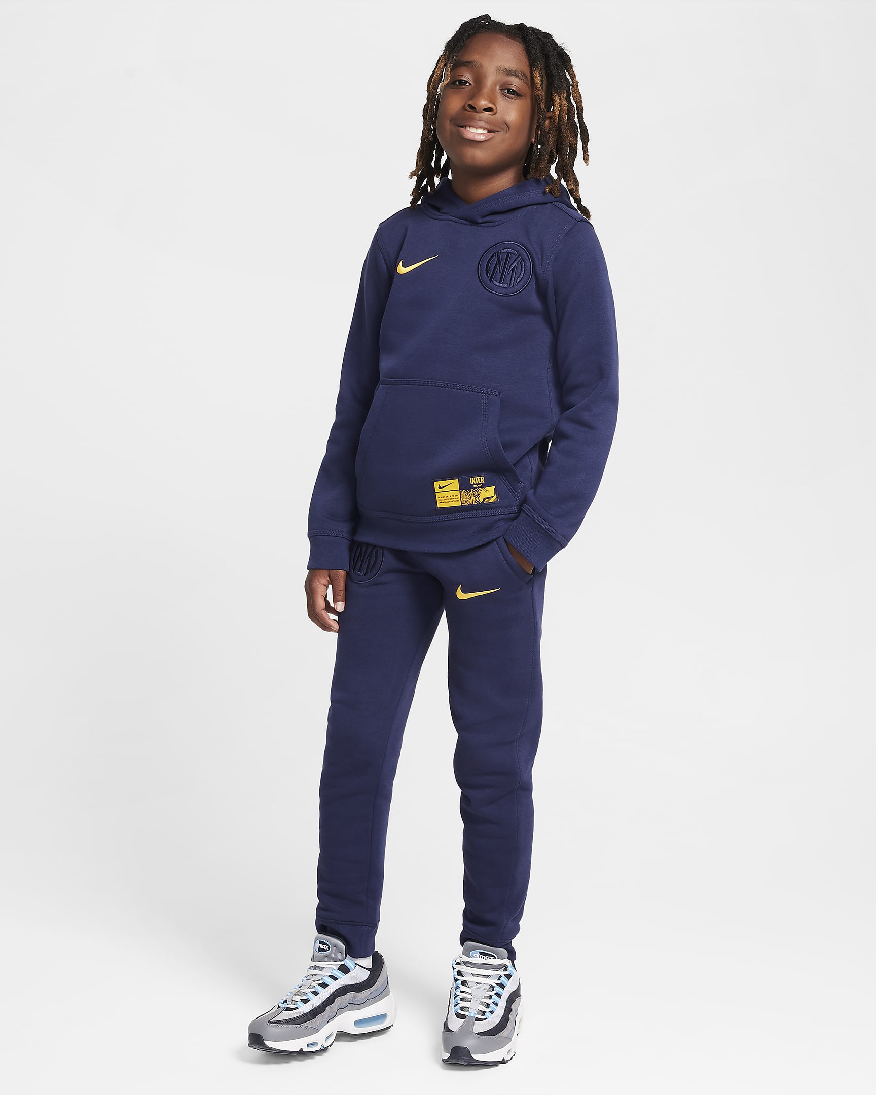 Inter Mailand Club Fleece Third Nike Fußball-Jogger (ältere Kinder, Jungen) - Blackened Blue/University Gold